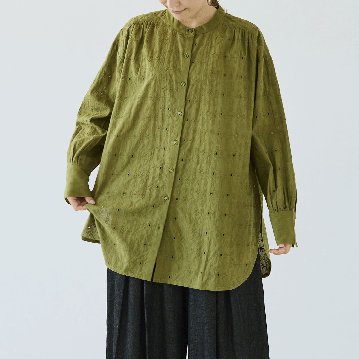 ノンノ チュニック キャンブリックシフリー刺繍＋キャンブリック無地 - 画像1