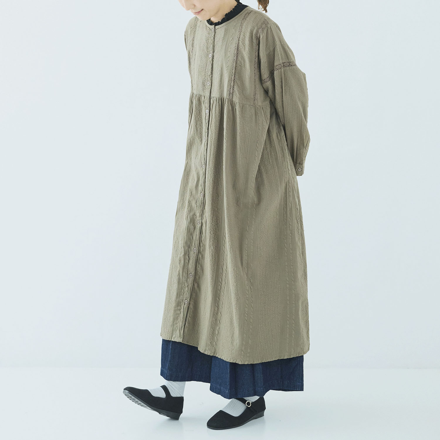 ノンノ ワンピース コットンシアサッカー＋トーションレース - 画像8