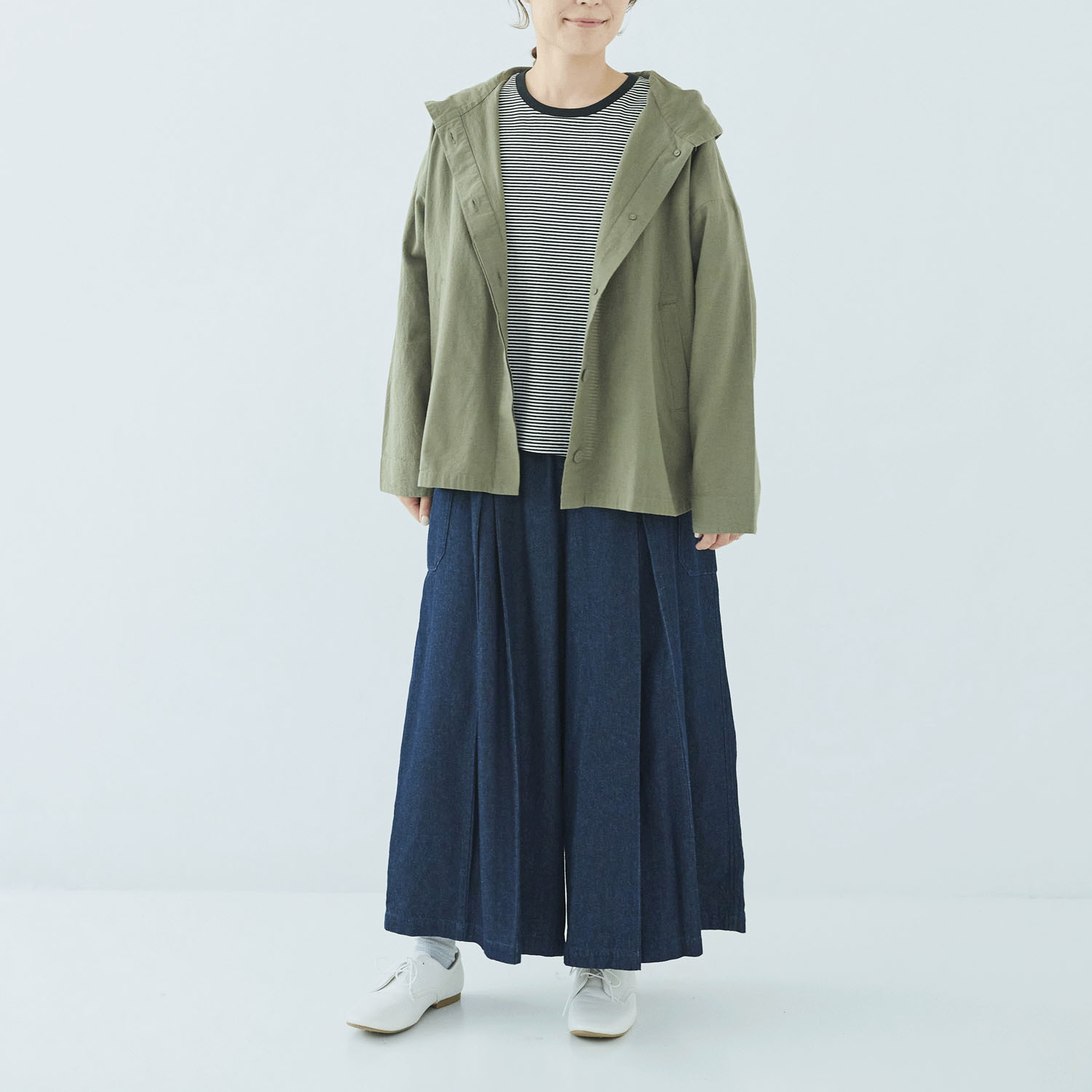 ノンノ フード付きブルゾン 綿麻無地 - 画像11