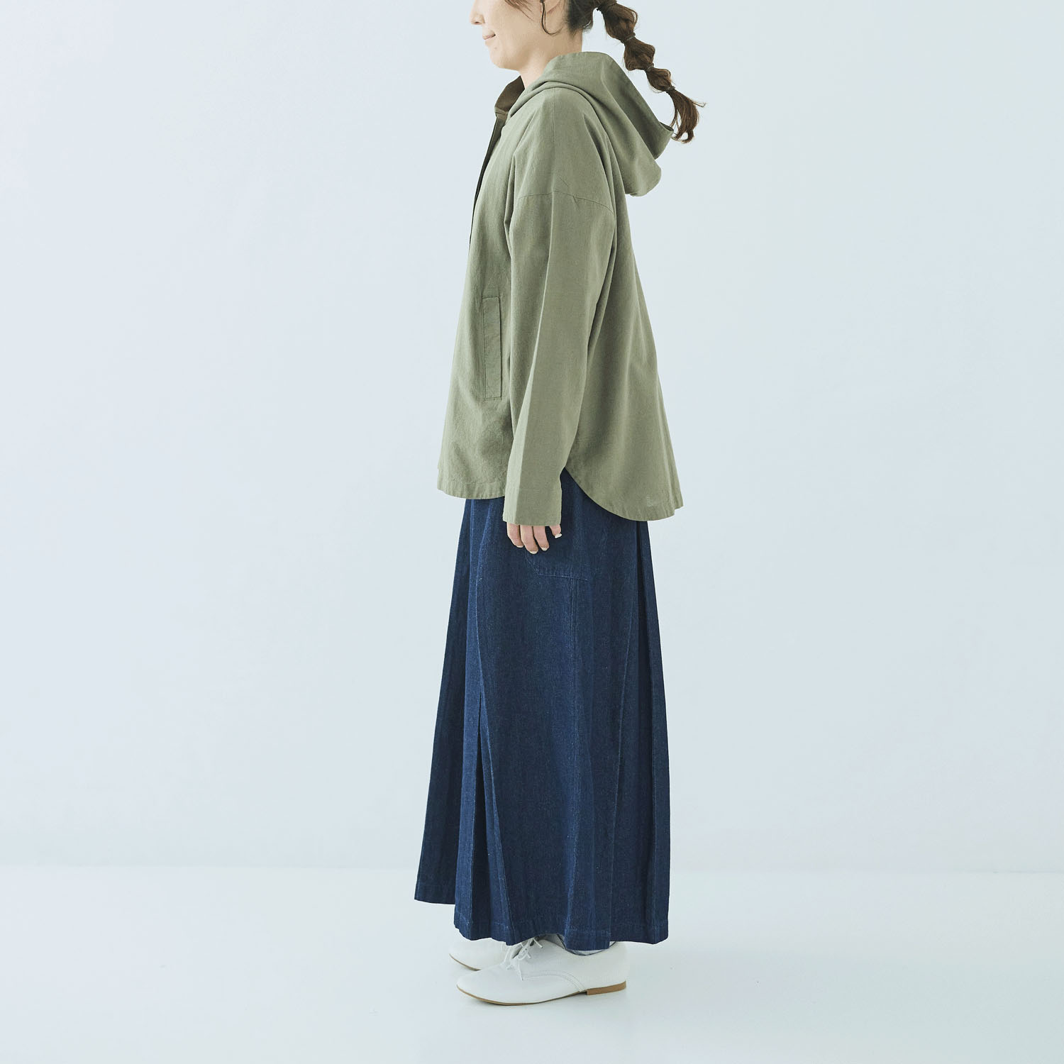 ノンノ フード付きブルゾン 綿麻無地 - 画像12