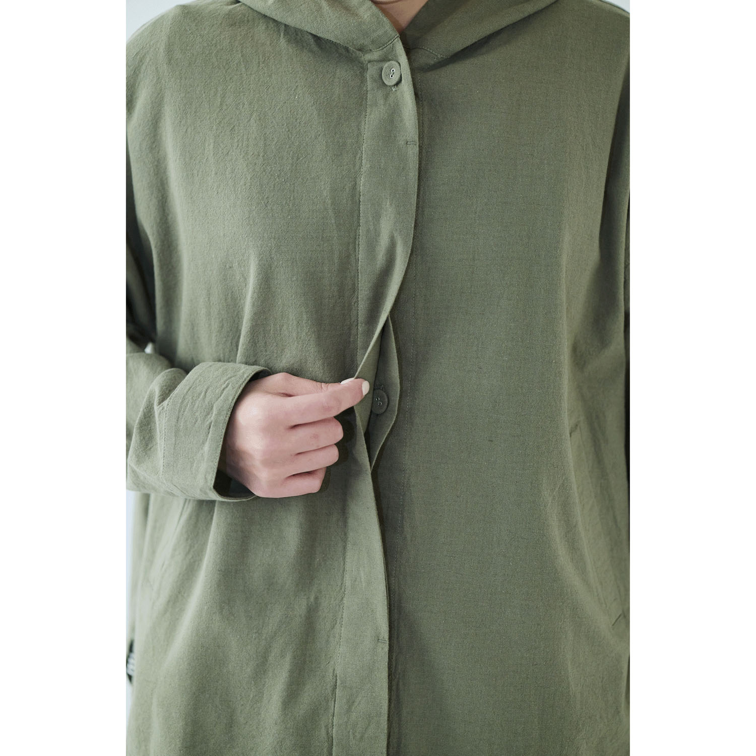 ノンノ フード付きブルゾン 綿麻無地 - 画像14