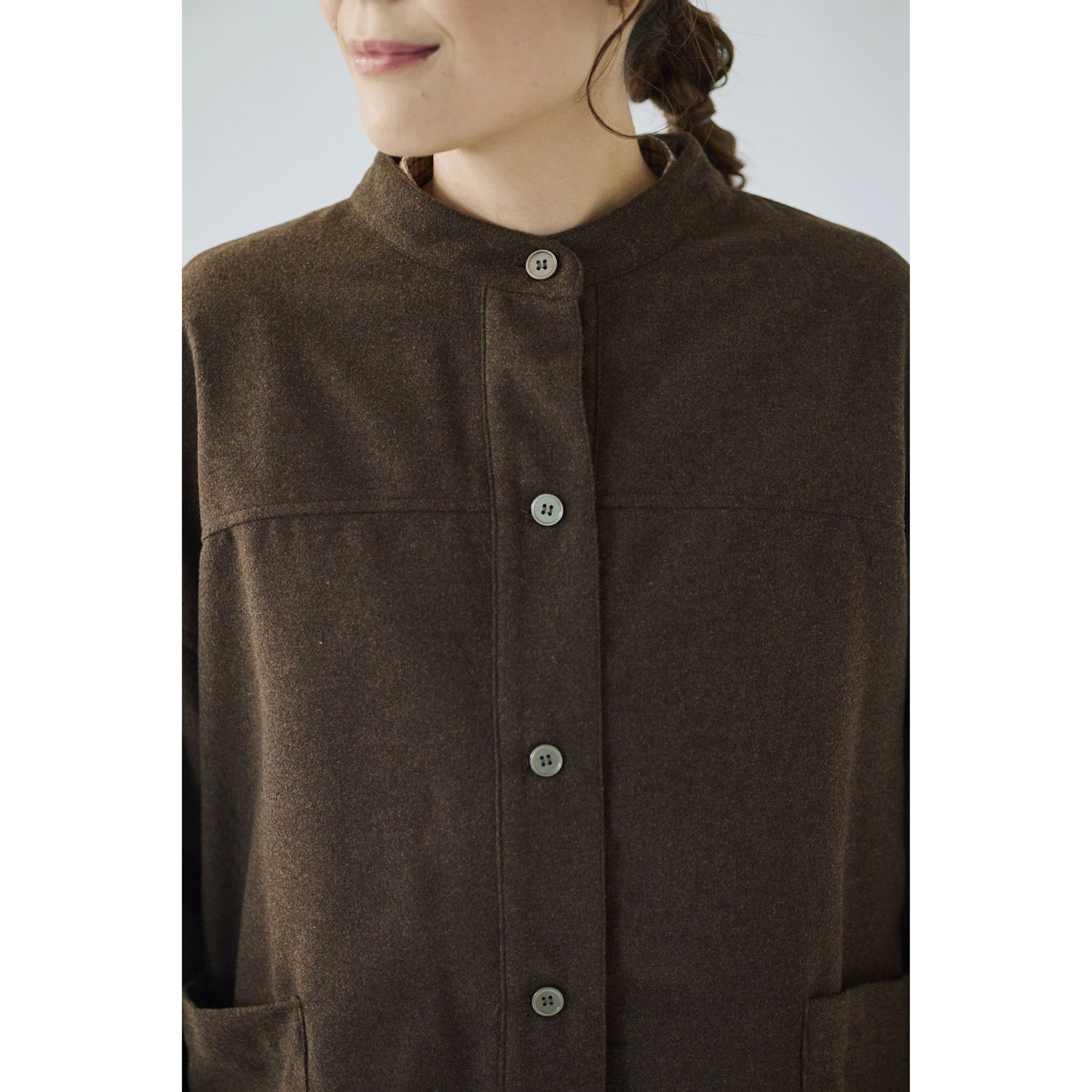 cloudnine ノンノ 布帛ツイード無地ポケット付きジャケット - 画像2