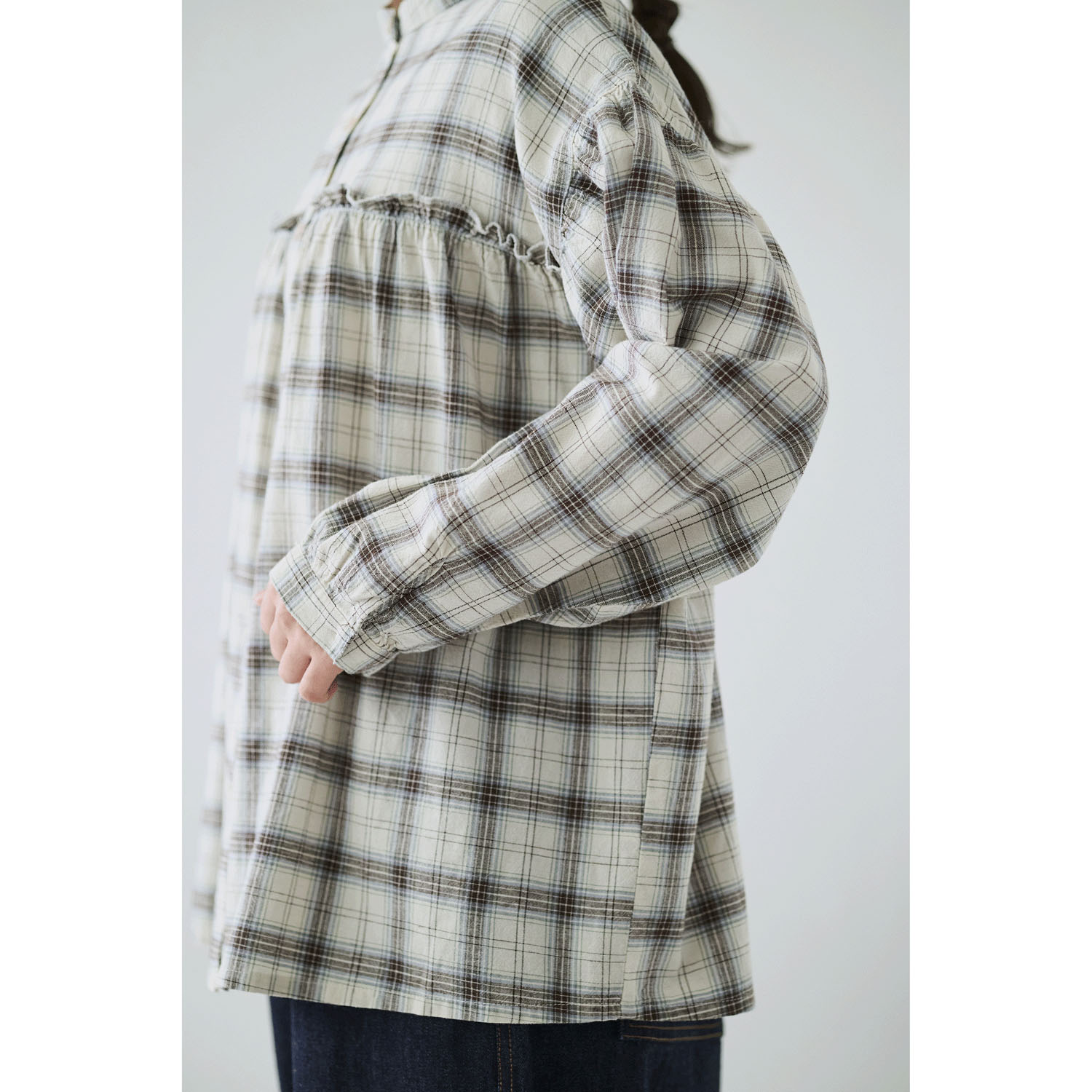 cloudnine ノンノ レーヨンチェックブラウス - 画像7