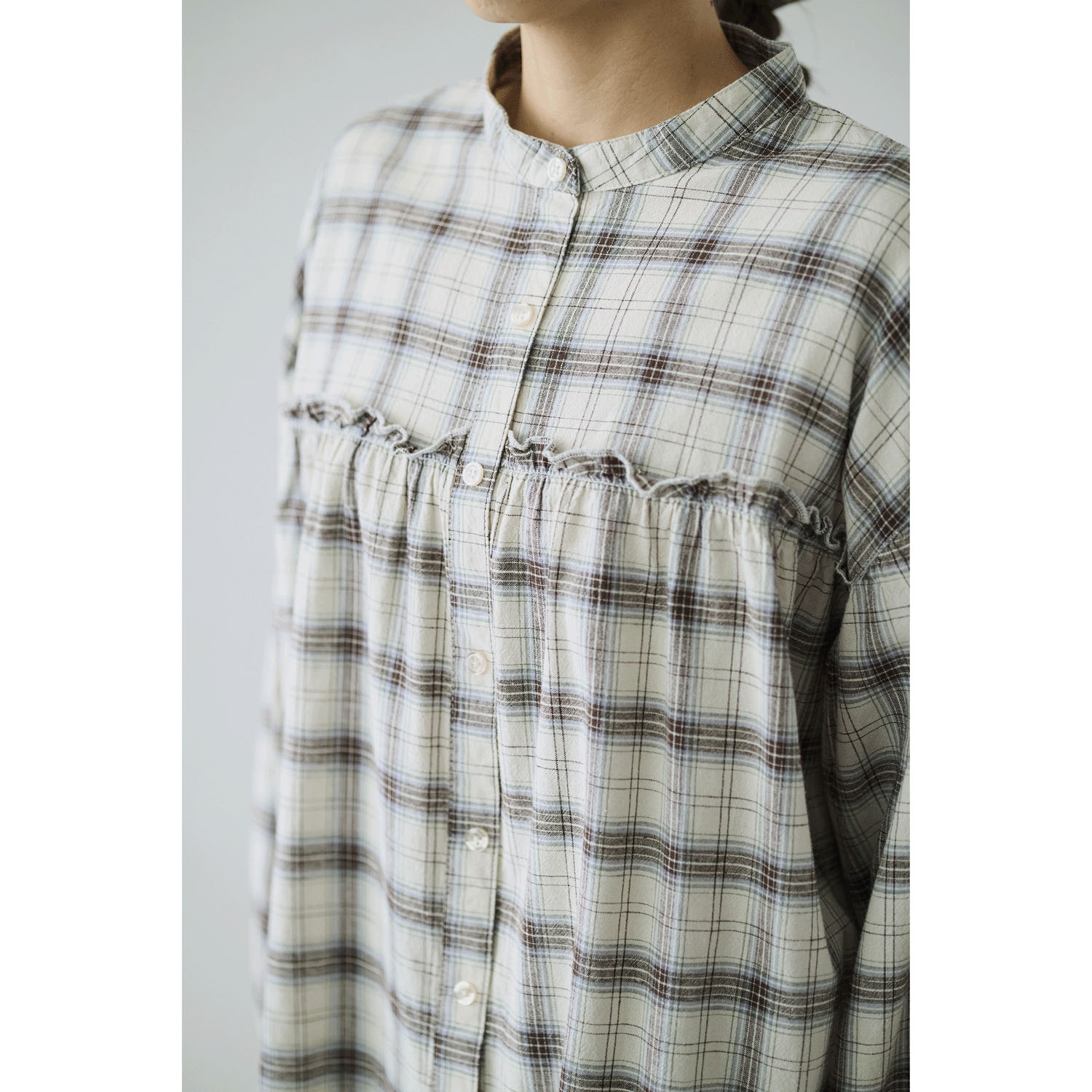cloudnine ノンノ レーヨンチェックブラウス - 画像9