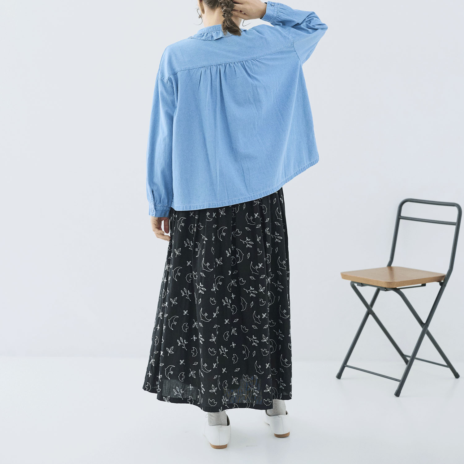 cloudnine ノンノ 布帛デニムフリル付ブラウス - 画像12