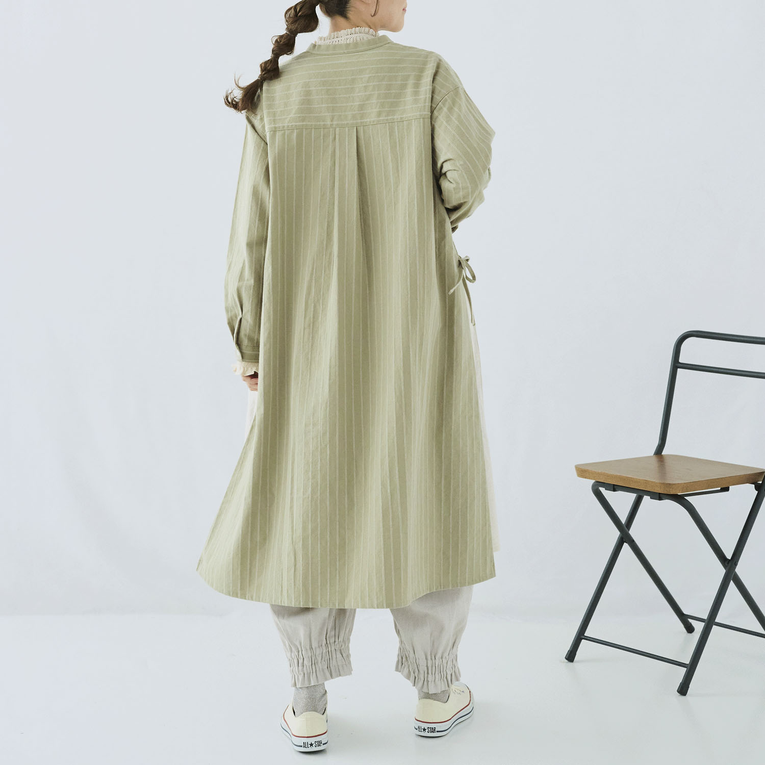 cloudnine ノンノ 先染め綿麻レイヤードシャツワンピース - 画像13