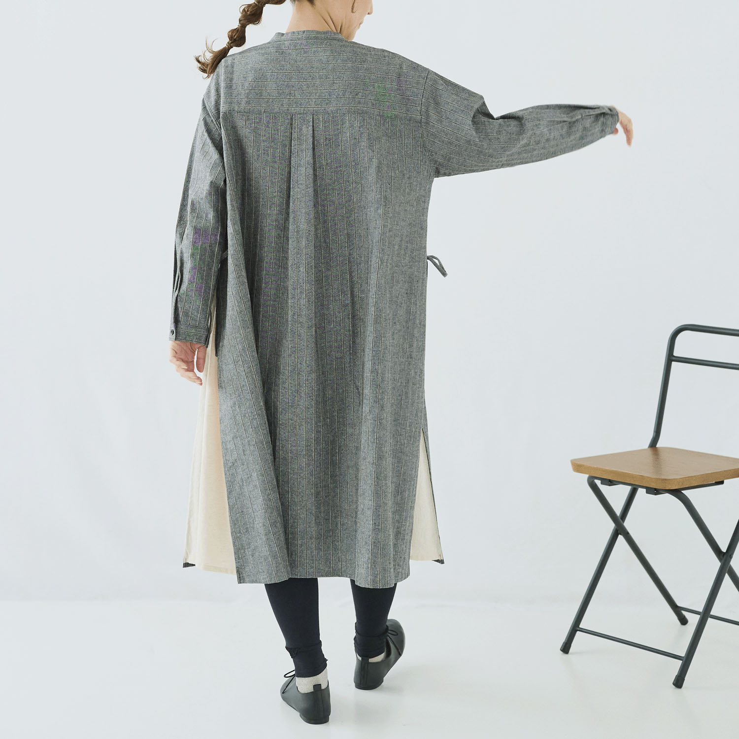 cloudnine ノンノ 先染め綿麻レイヤードシャツワンピース - 画像16