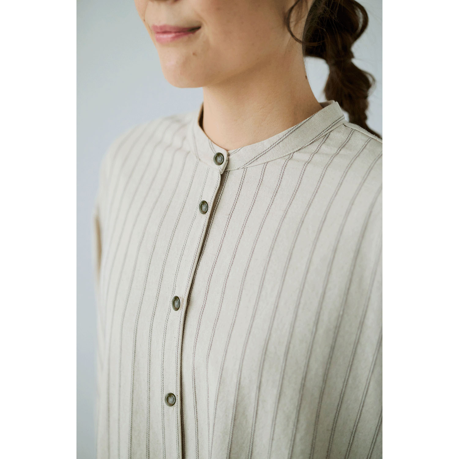 cloudnine ノンノ 先染め綿麻レイヤードシャツワンピース - 画像10