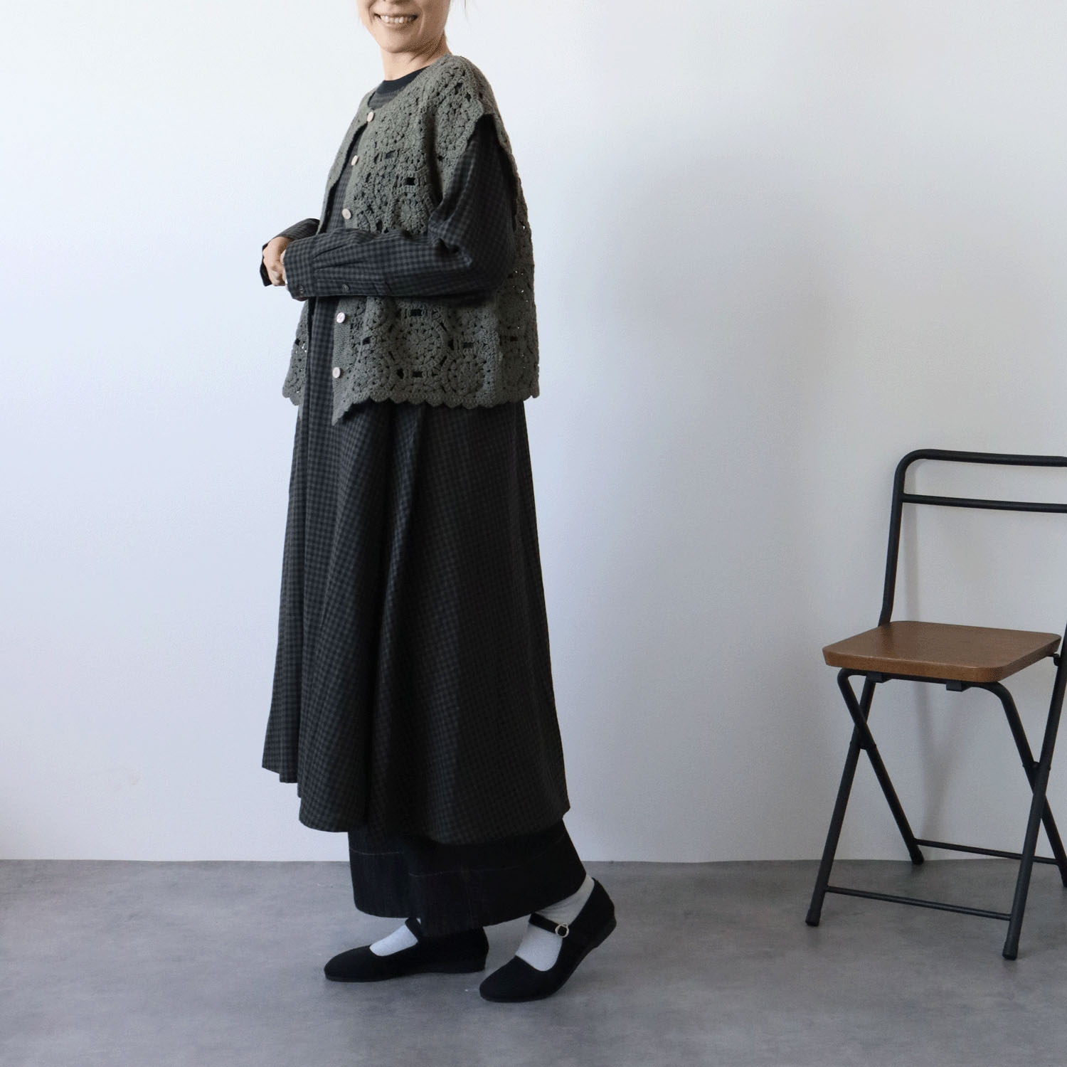 cloudnine ノンノ クロッシェ風編みフレンチスリーブニットベスト - 画像14