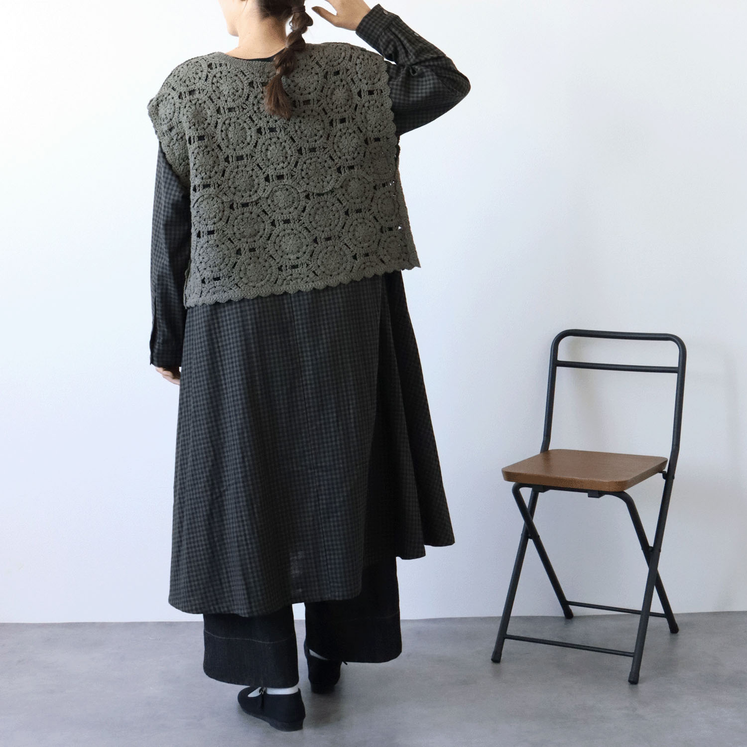 cloudnine ノンノ クロッシェ風編みフレンチスリーブニットベスト - 画像15