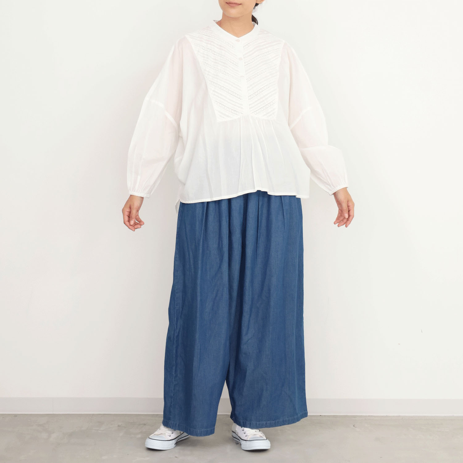 オーブ m．n タックレースシャツ - 画像4