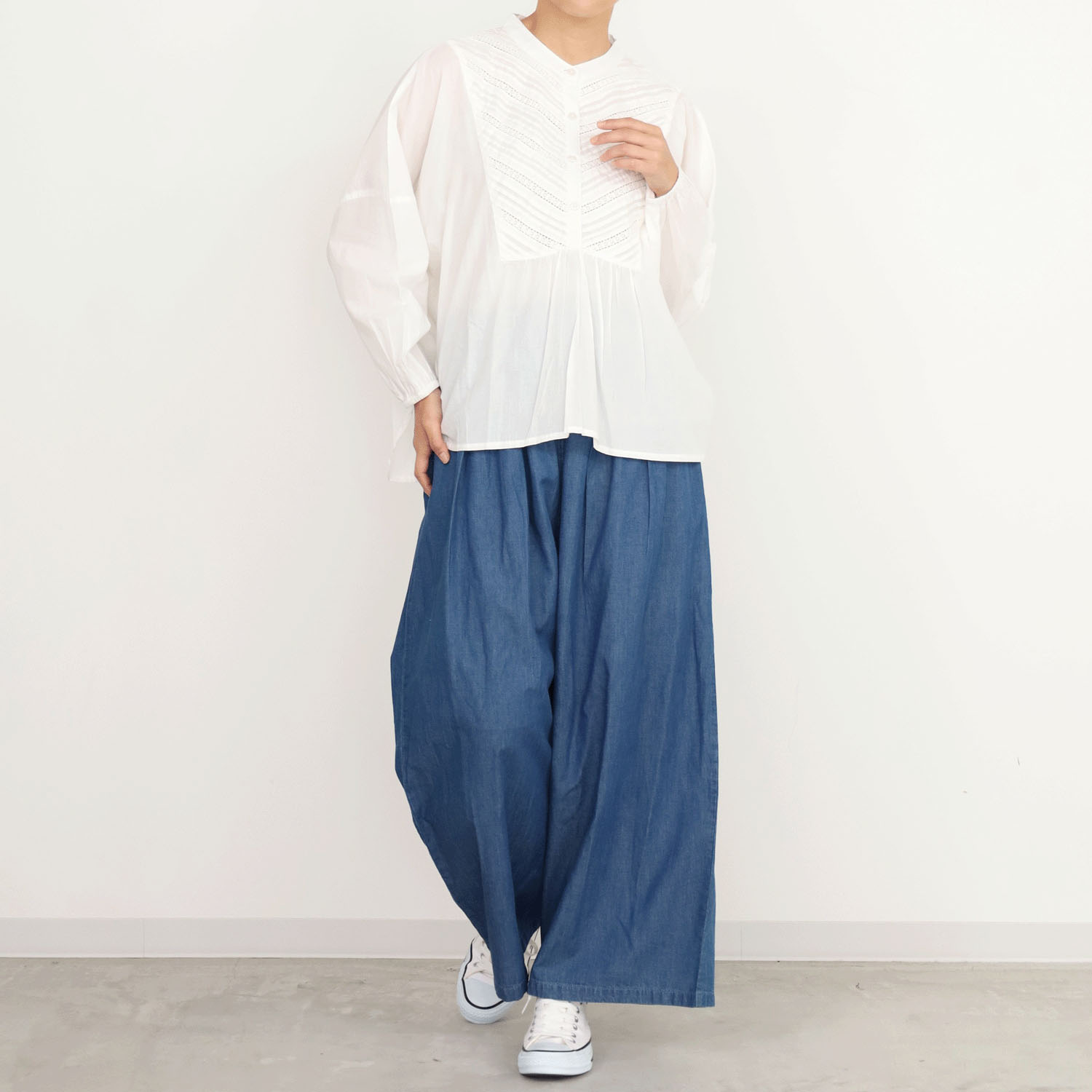 オーブ m．n タックレースシャツ - 画像5