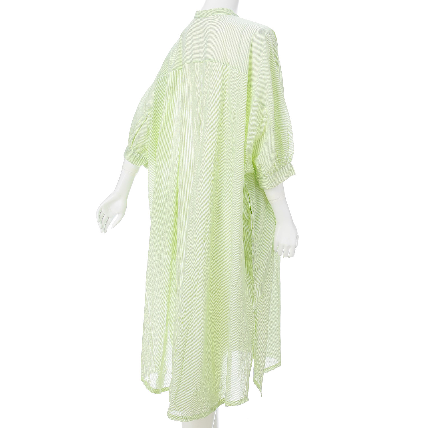 オーブ m．n 先染めストライプボイルワイドワンピース - 画像5