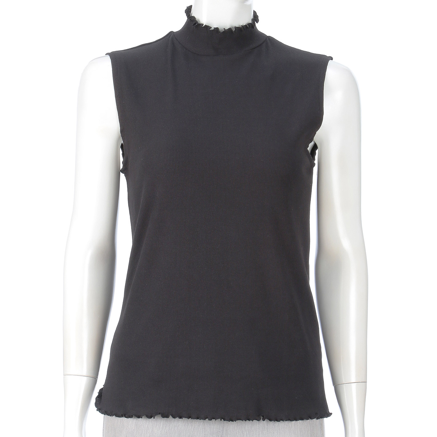 オーブ m．n リブハイネックメローノースリーブカットソー - 画像2