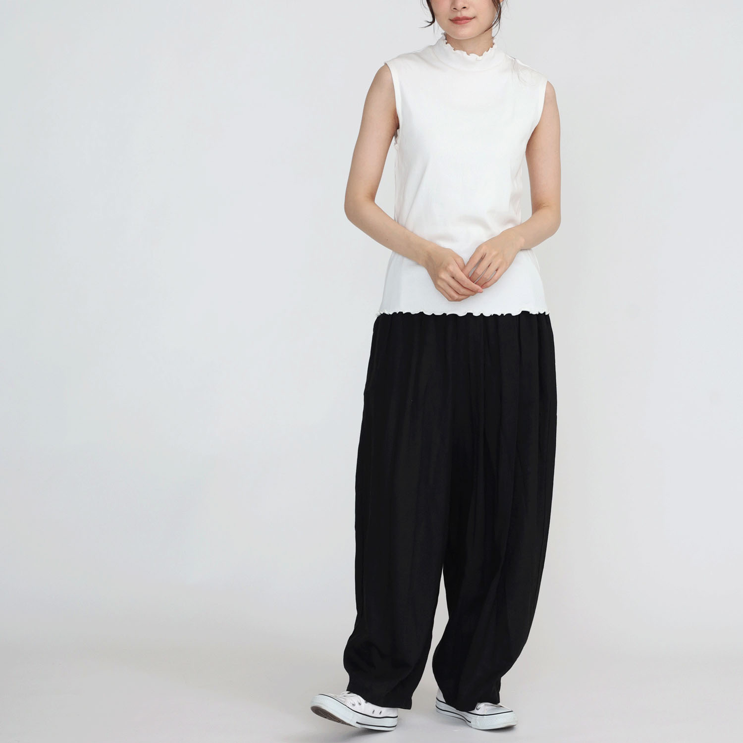 オーブ m．n リブハイネックメローノースリーブカットソー - 画像5