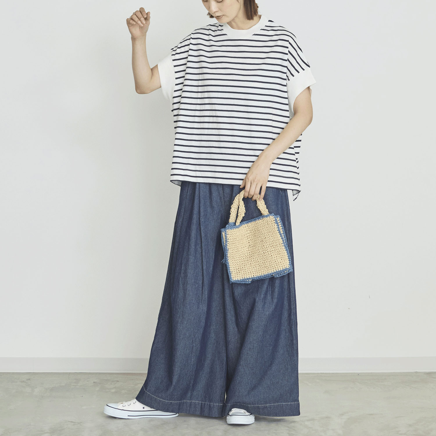 オーブ ヘビーウェイト天竺ボーダー半袖プルオーバー - 画像3