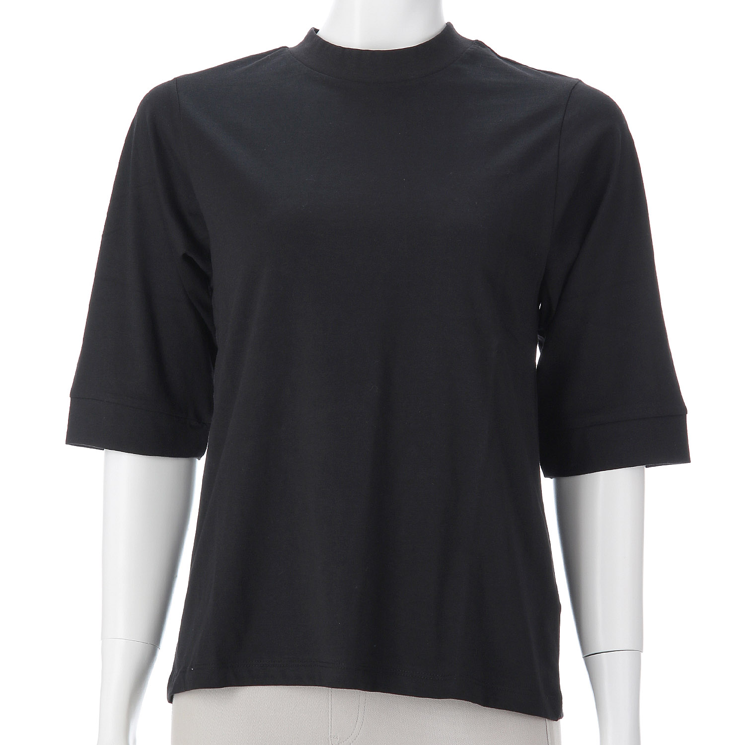 オーブ m．n エンザイム加工ハイネック5分袖プルオーバー - 画像2