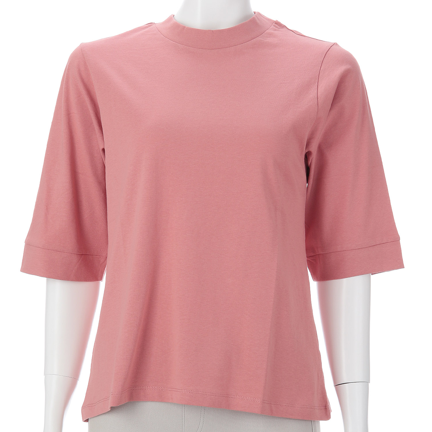 オーブ m．n エンザイム加工ハイネック5分袖プルオーバー - 画像4