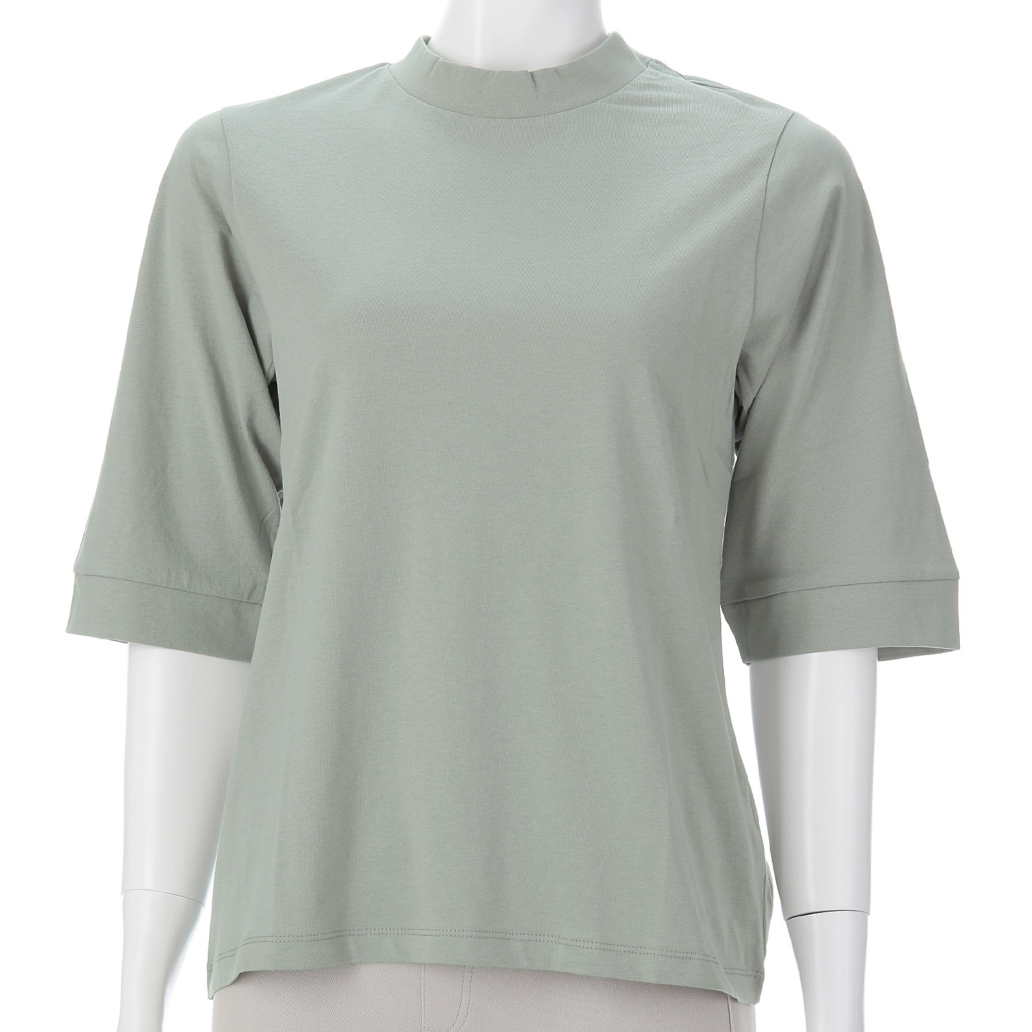 オーブ m．n エンザイム加工ハイネック5分袖プルオーバー - 画像6