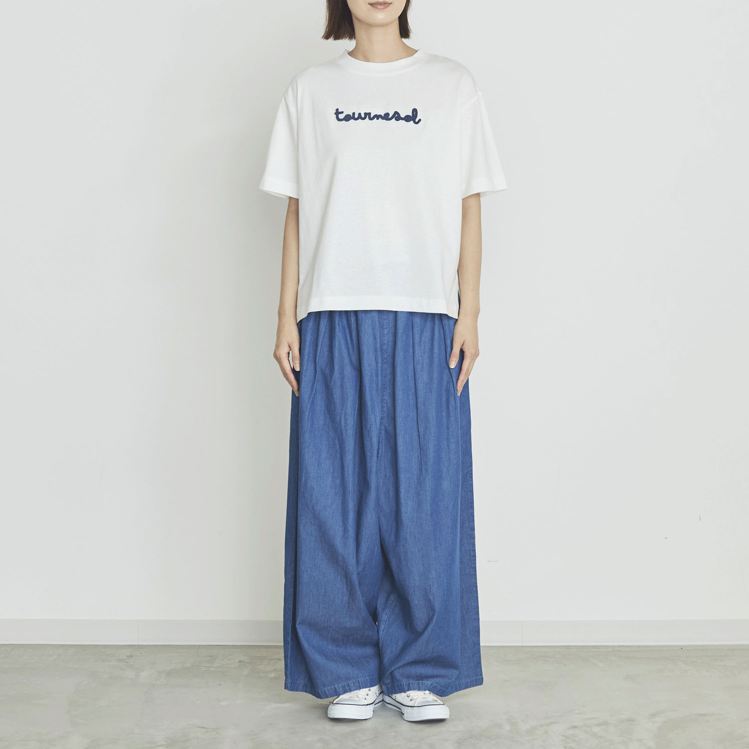 オーブ m．n ブラシ刺繍ワイドクルーネックTシャツ - 画像6