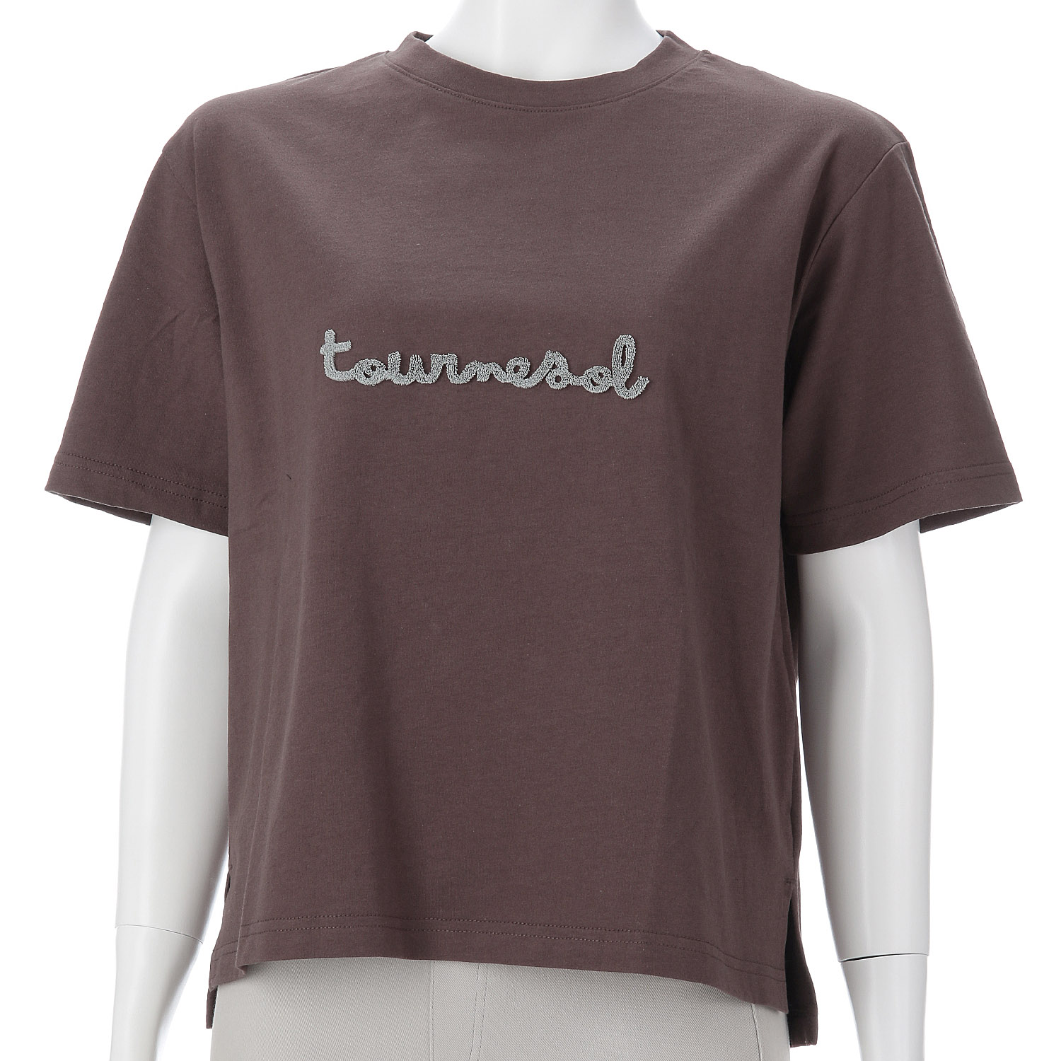 オーブ m．n ブラシ刺繍ワイドクルーネックTシャツ - 画像7