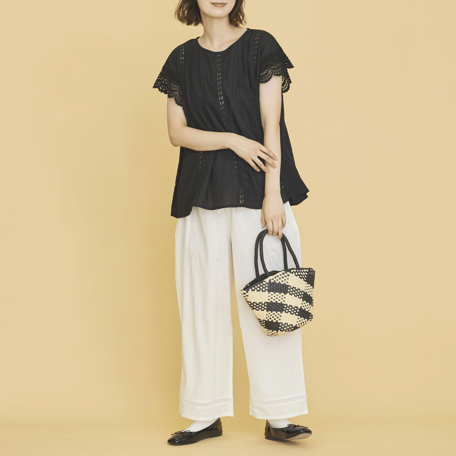 オーブ m．n レースピンタックノースリーブブラウス - 画像2