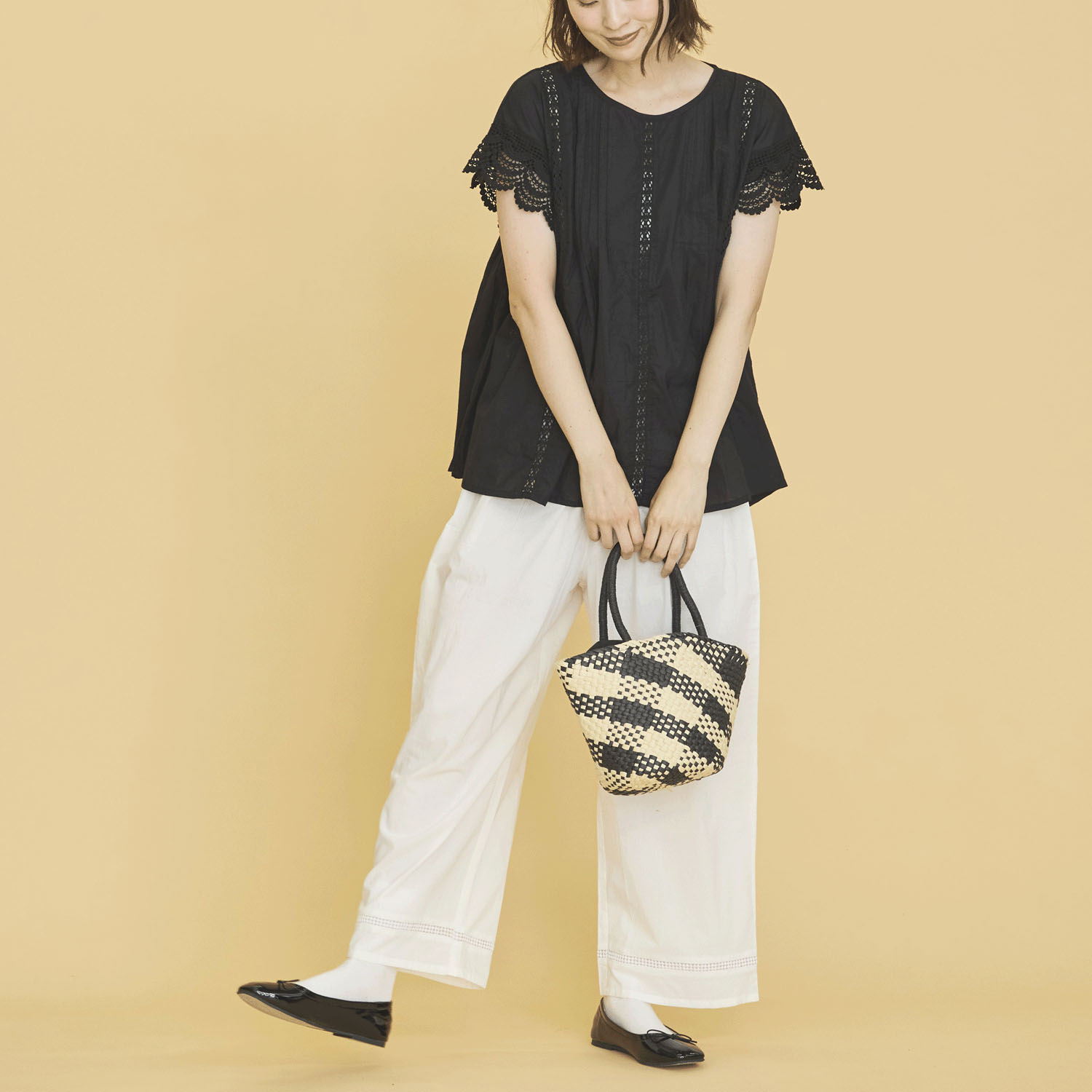 オーブ m．n レースピンタックノースリーブブラウス - 画像3