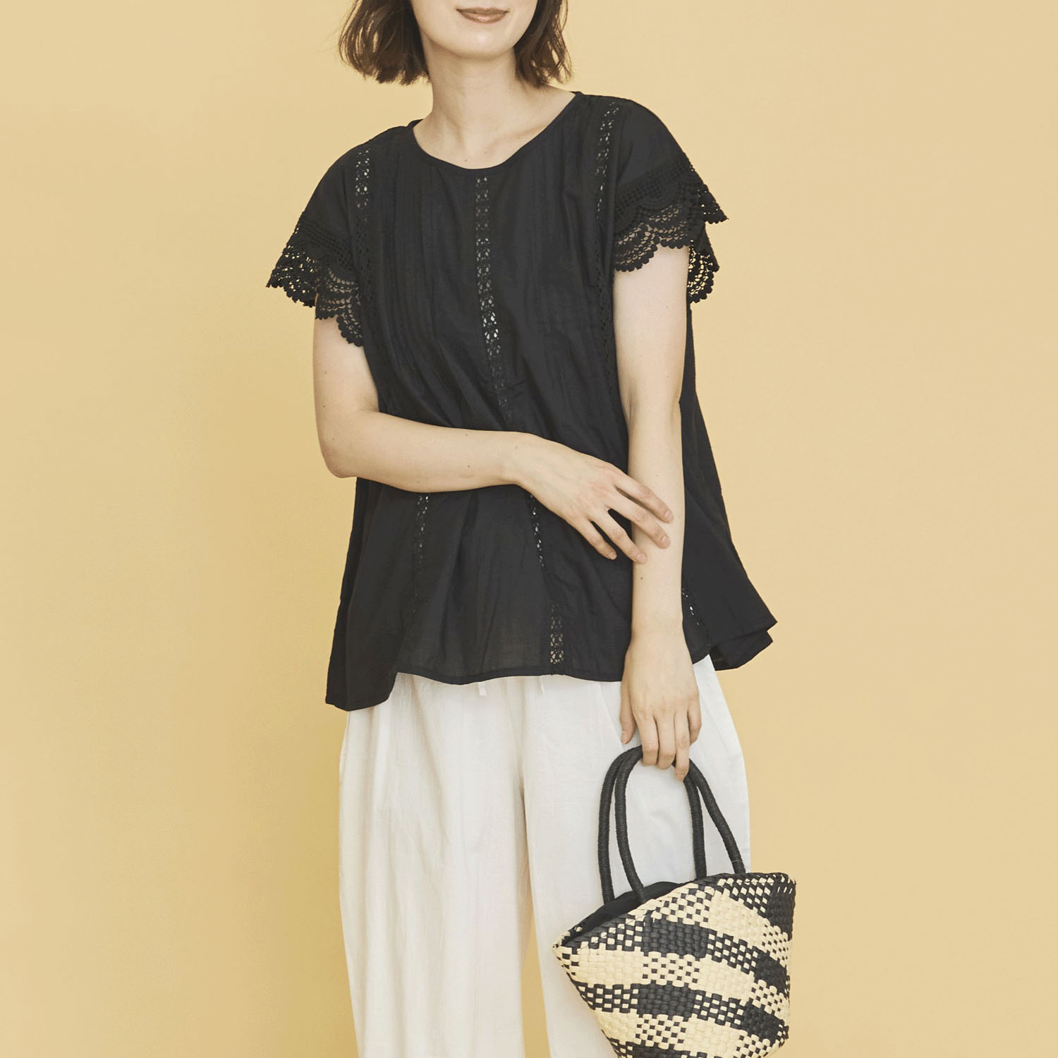 オーブ m．n レースピンタックノースリーブブラウス - 画像1