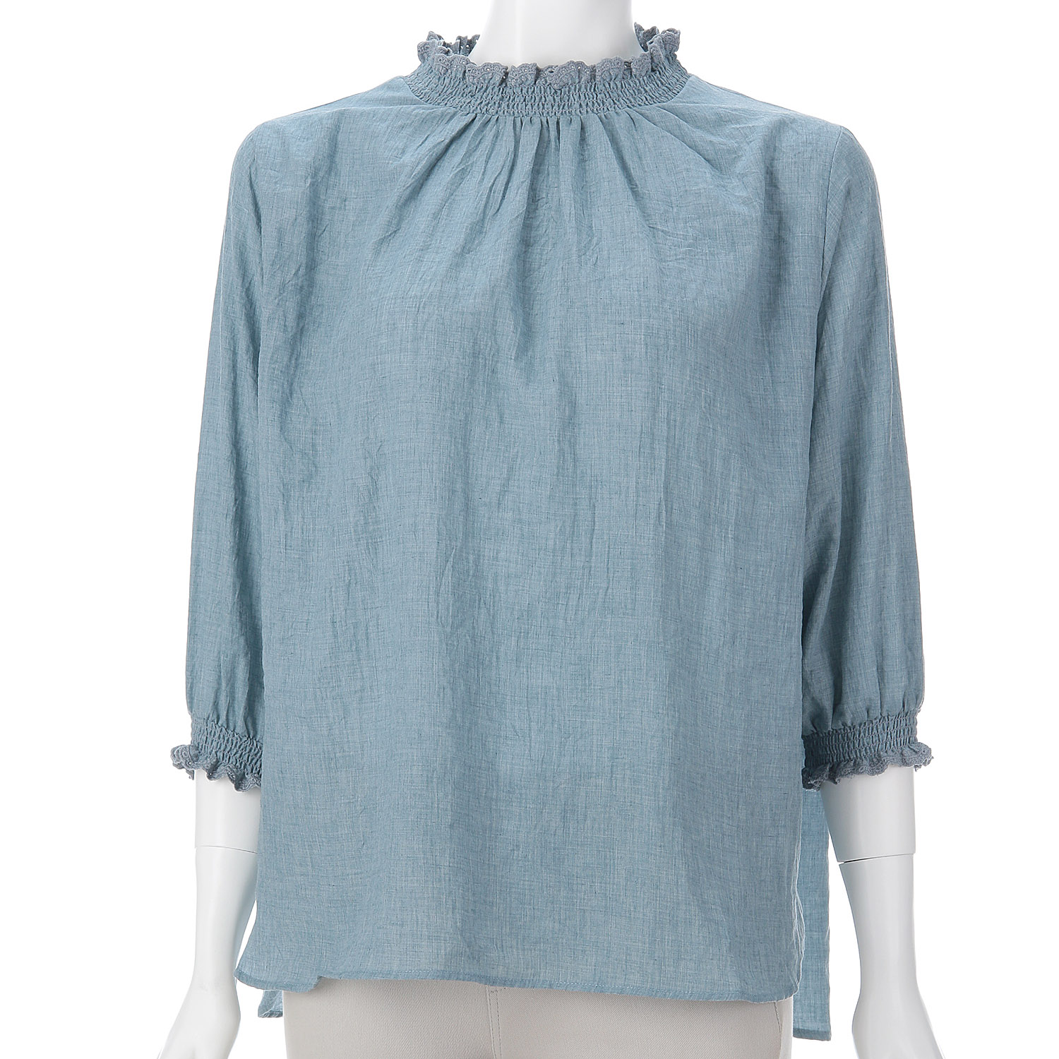 オーブ m．n リップルシャーリング六部袖ブラウス - 画像9