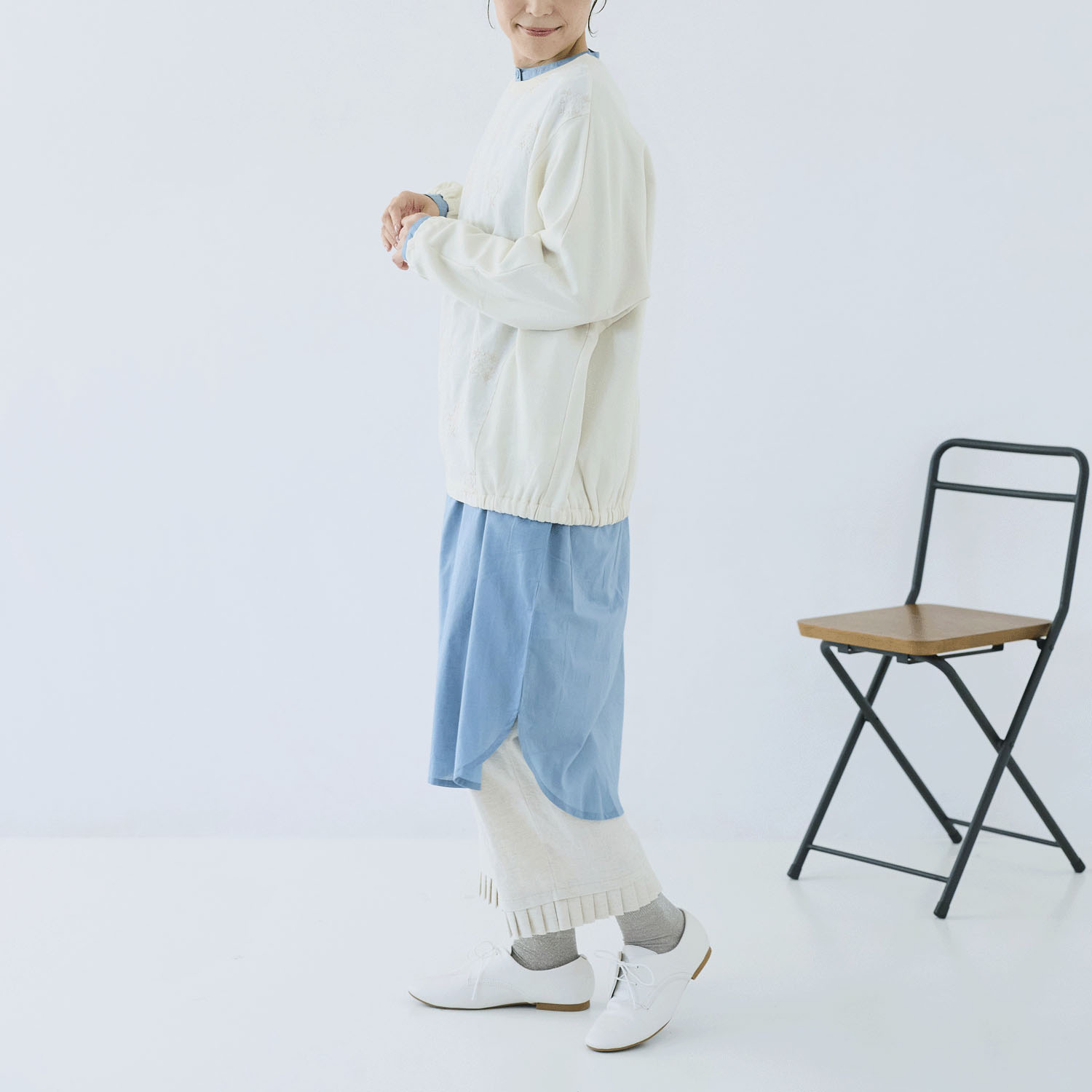 cloudnine ノンノ 刺繍入りドルマンスリーブカットソー - 画像3