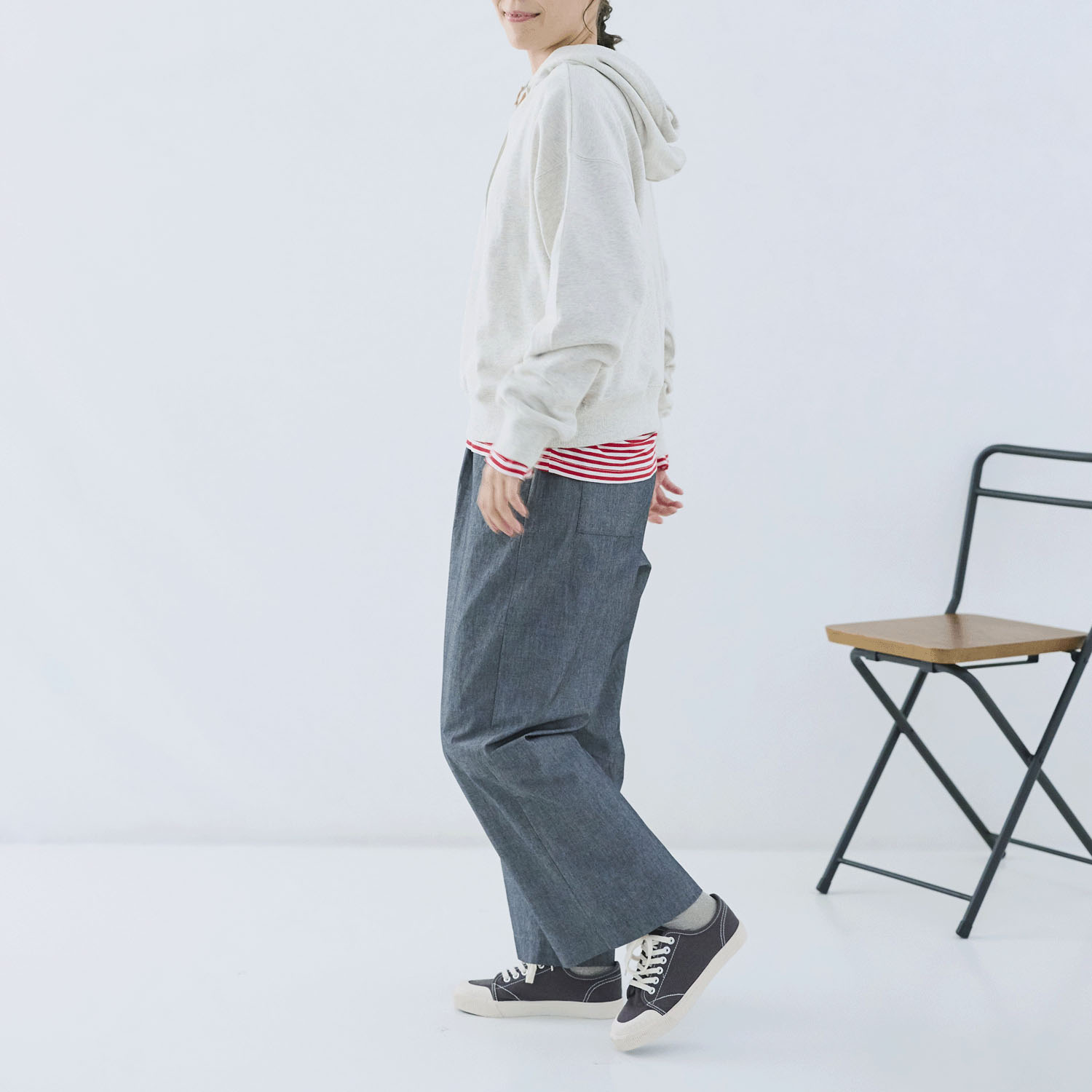 cloudnine ノンノ コットン裏毛フード付きプルオーバー - 画像3