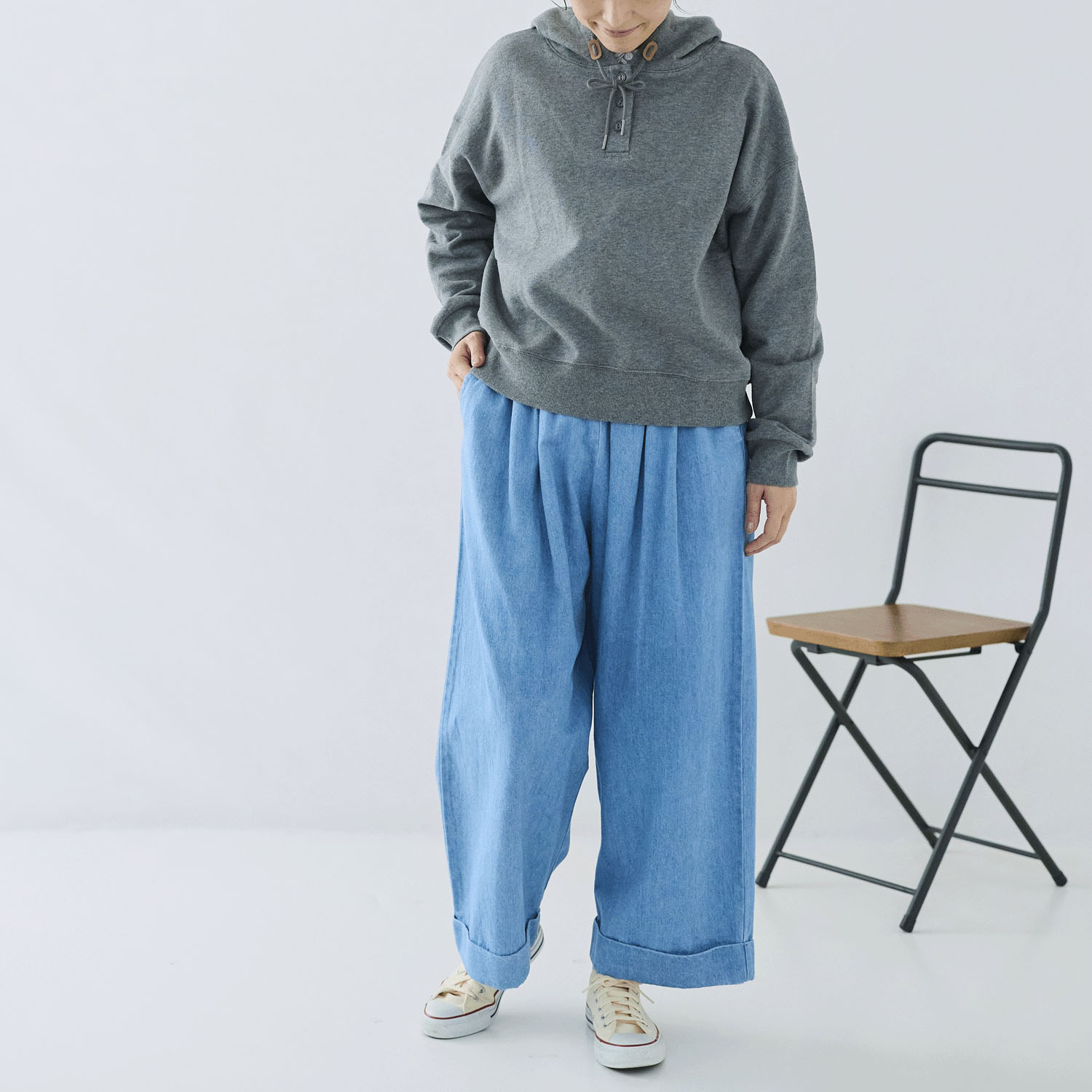 cloudnine ノンノ コットン裏毛フード付きプルオーバー - 画像6