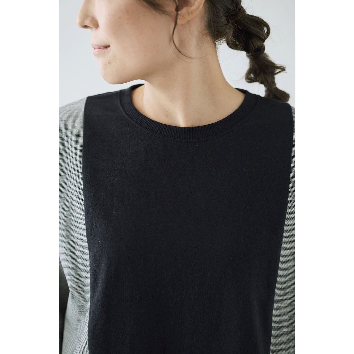 cloudnine ノンノ 綿麻チェック柄切替ブラウス - 画像11