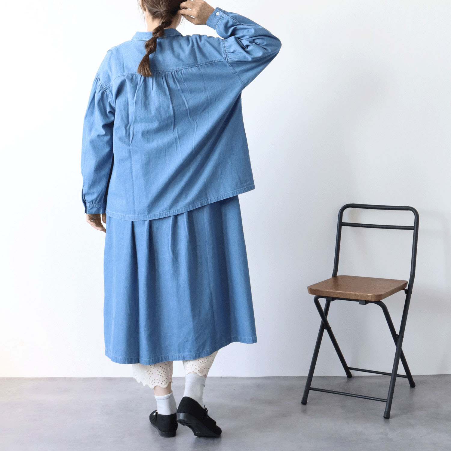 cloudnine ノンノ 布帛デニム刺繍ブラウス - 画像5