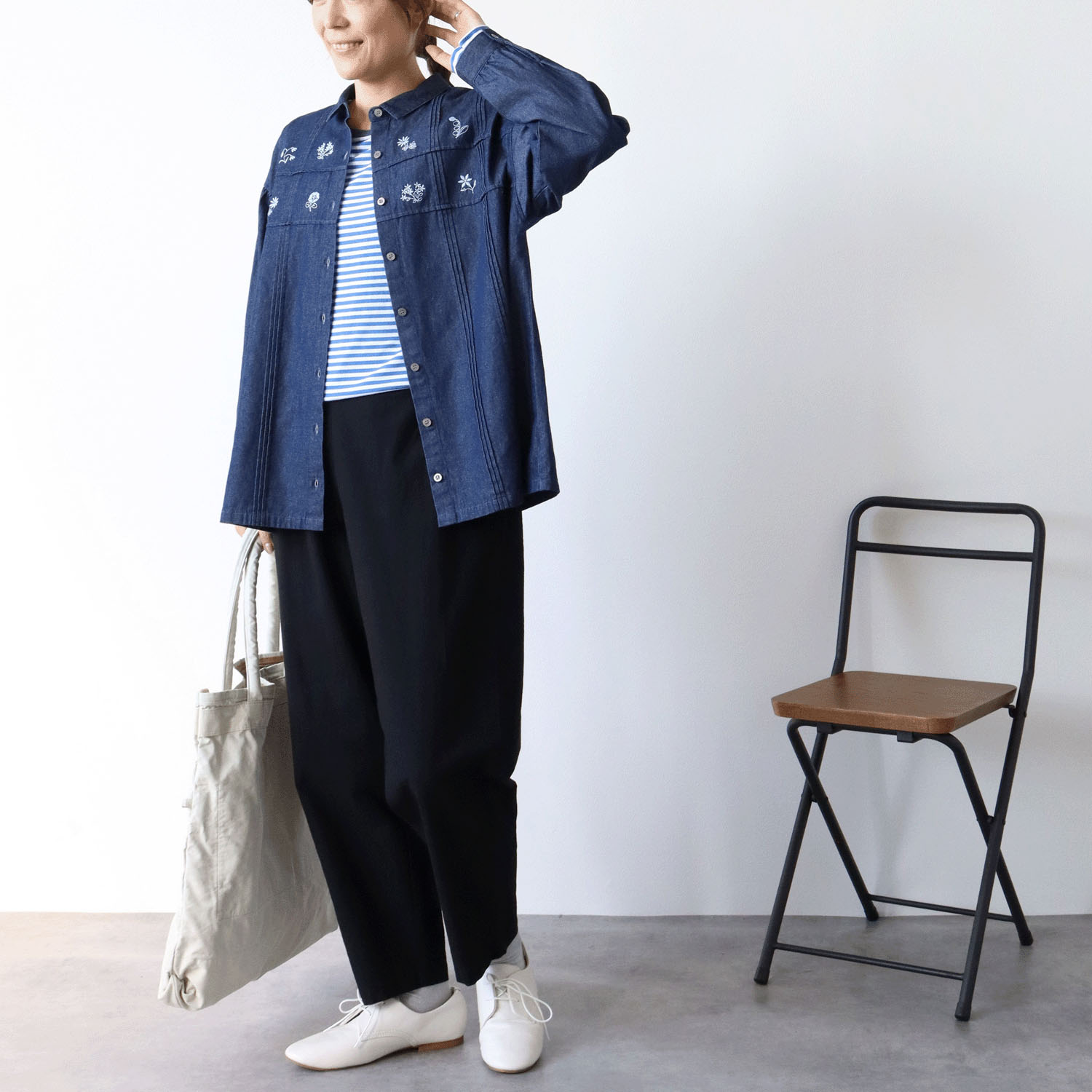 cloudnine ノンノ 布帛デニム刺繍ブラウス - 画像10