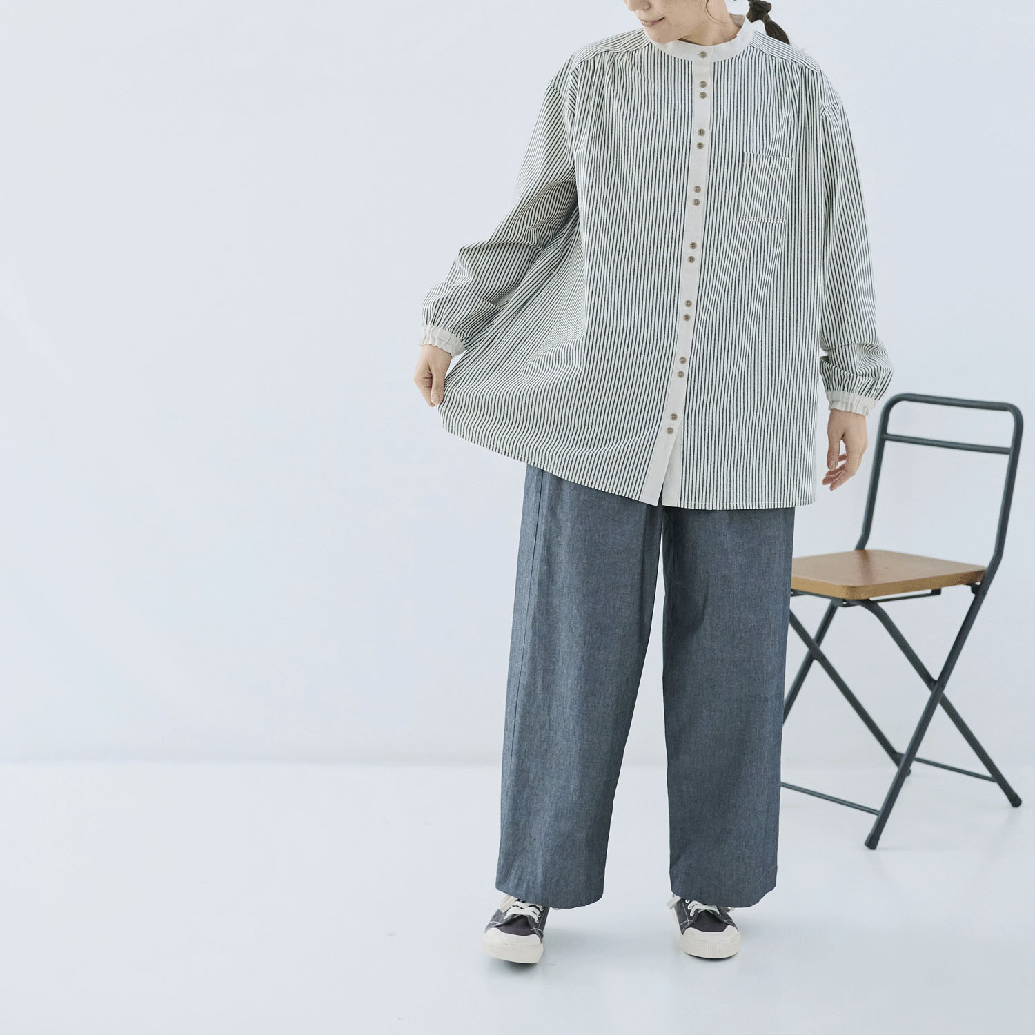 cloudnine ノンノ キャンバスチェック配色チュニック - 画像2