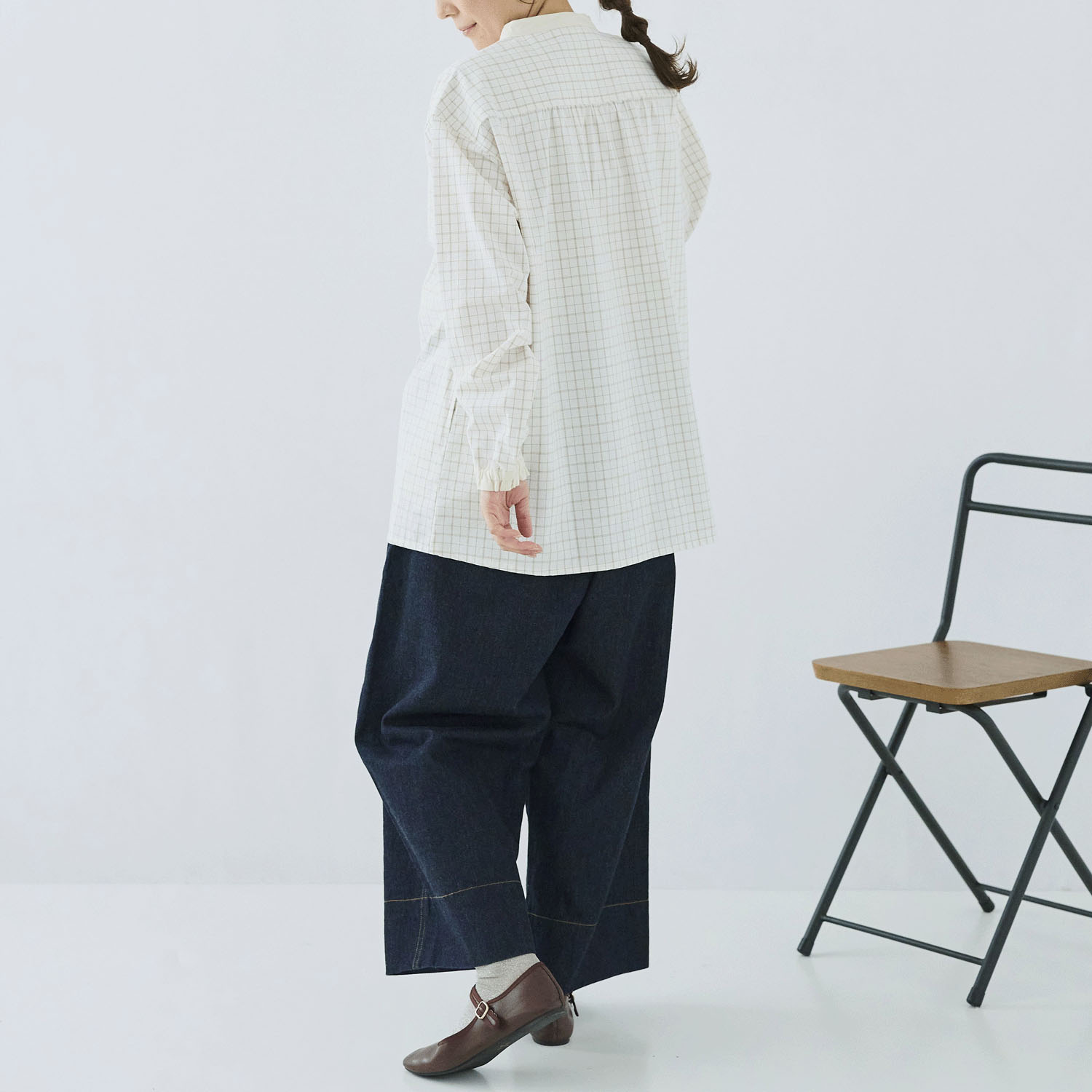 cloudnine ノンノ キャンバスチェック配色チュニック - 画像8