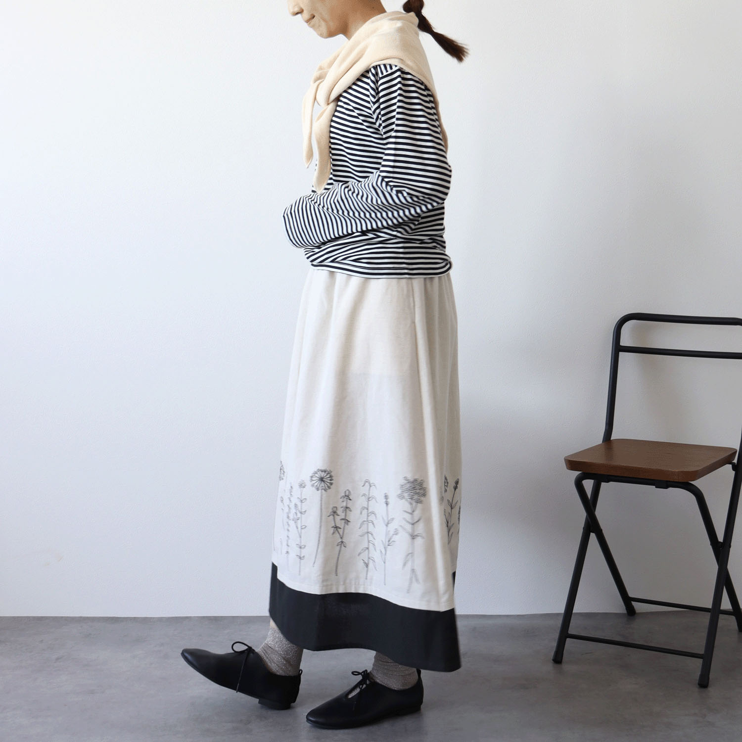 cloudnine ノンノ 刺繍入り裾レイヤード風スカート - 画像13