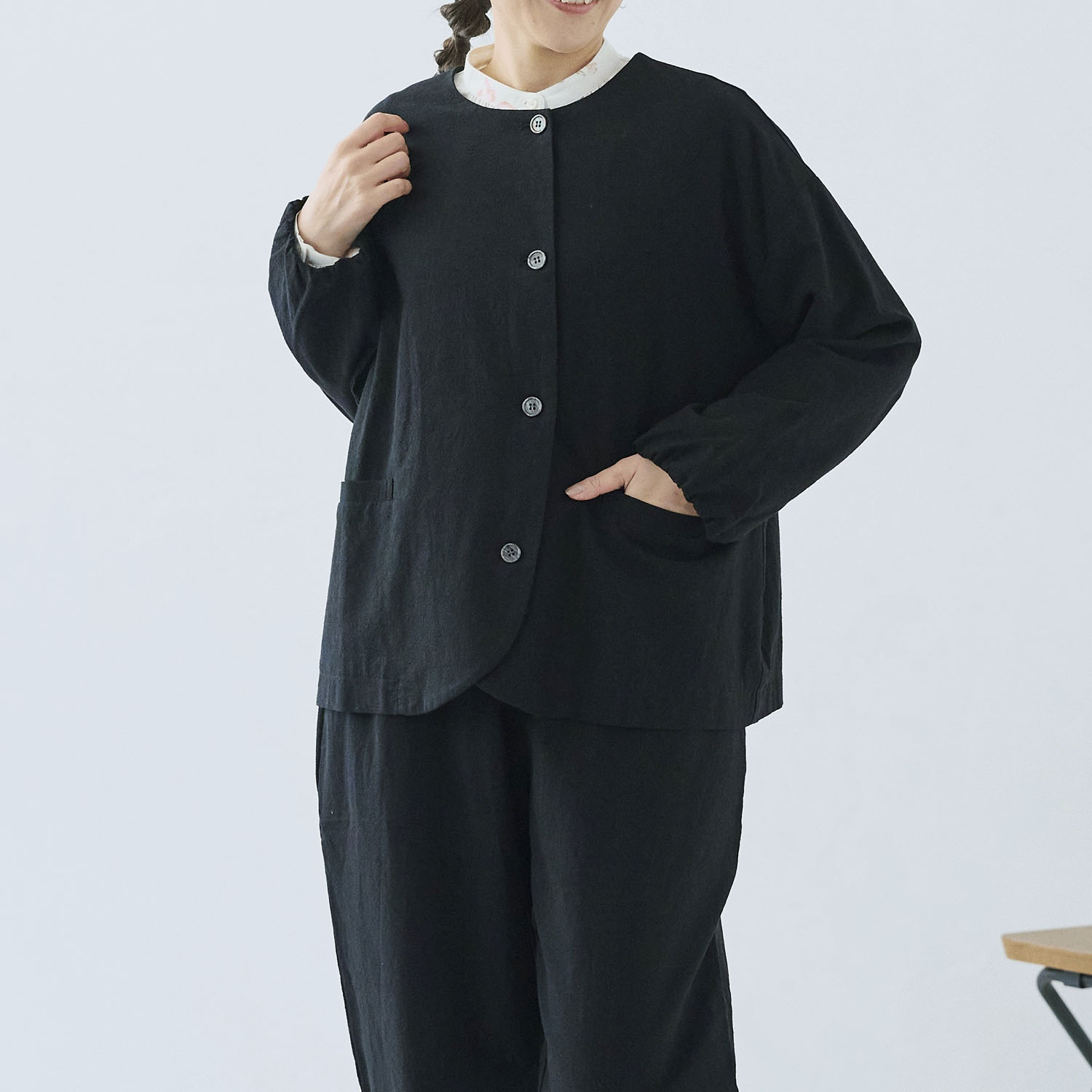 cloudnine ノンノ 綿麻布帛バルーンジャケット - 画像1