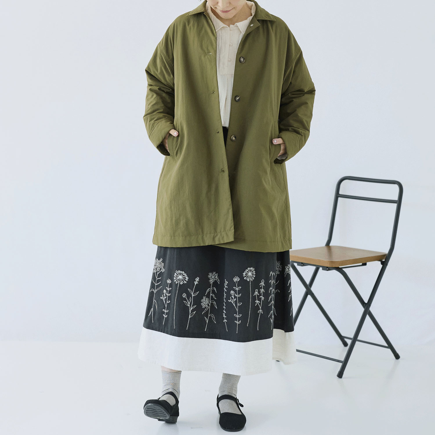 cloudnine ノンノ 中綿入りキルトミドル丈コート - 画像1