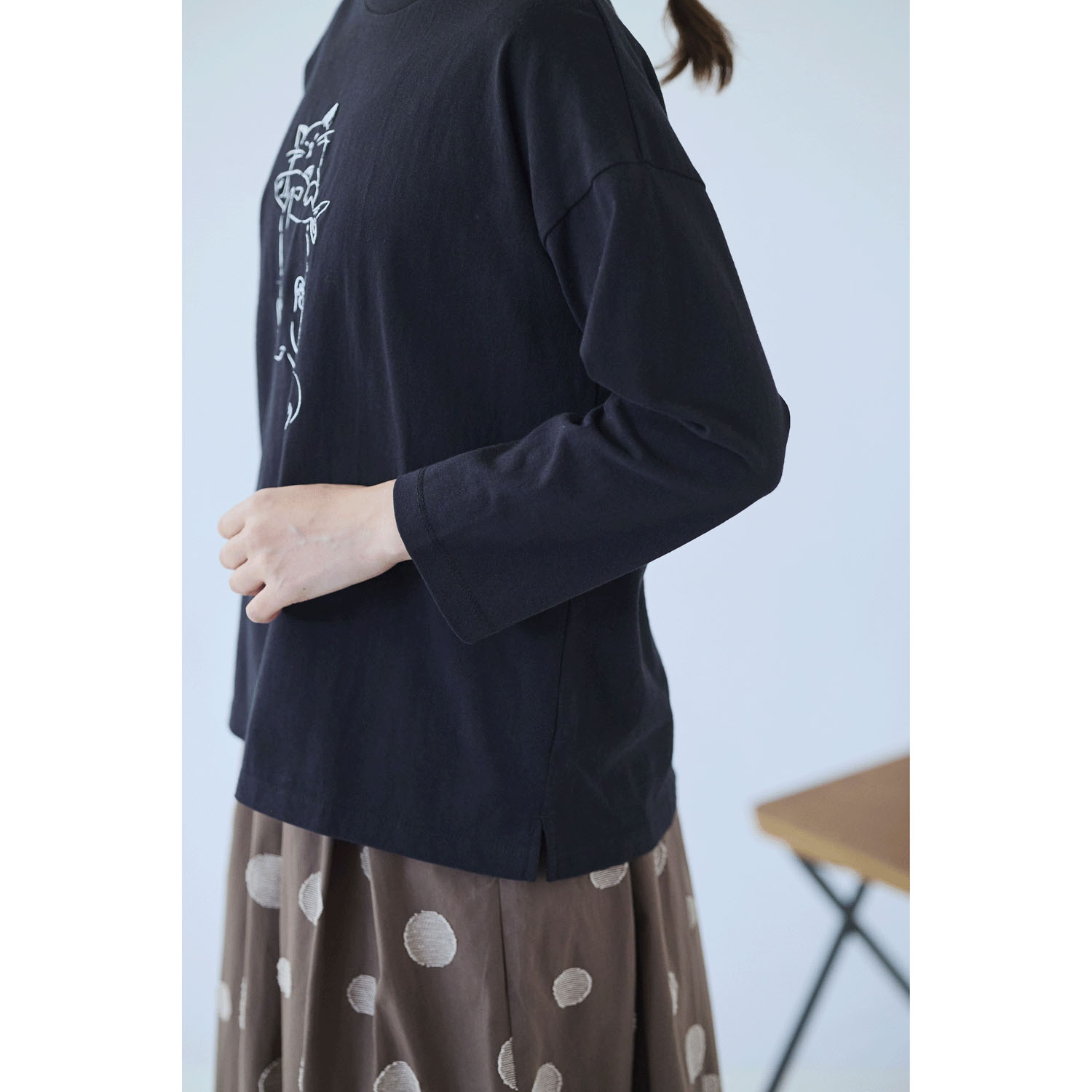 cloudnine ノンノ ネコ刺繍入りカットソー - 画像11