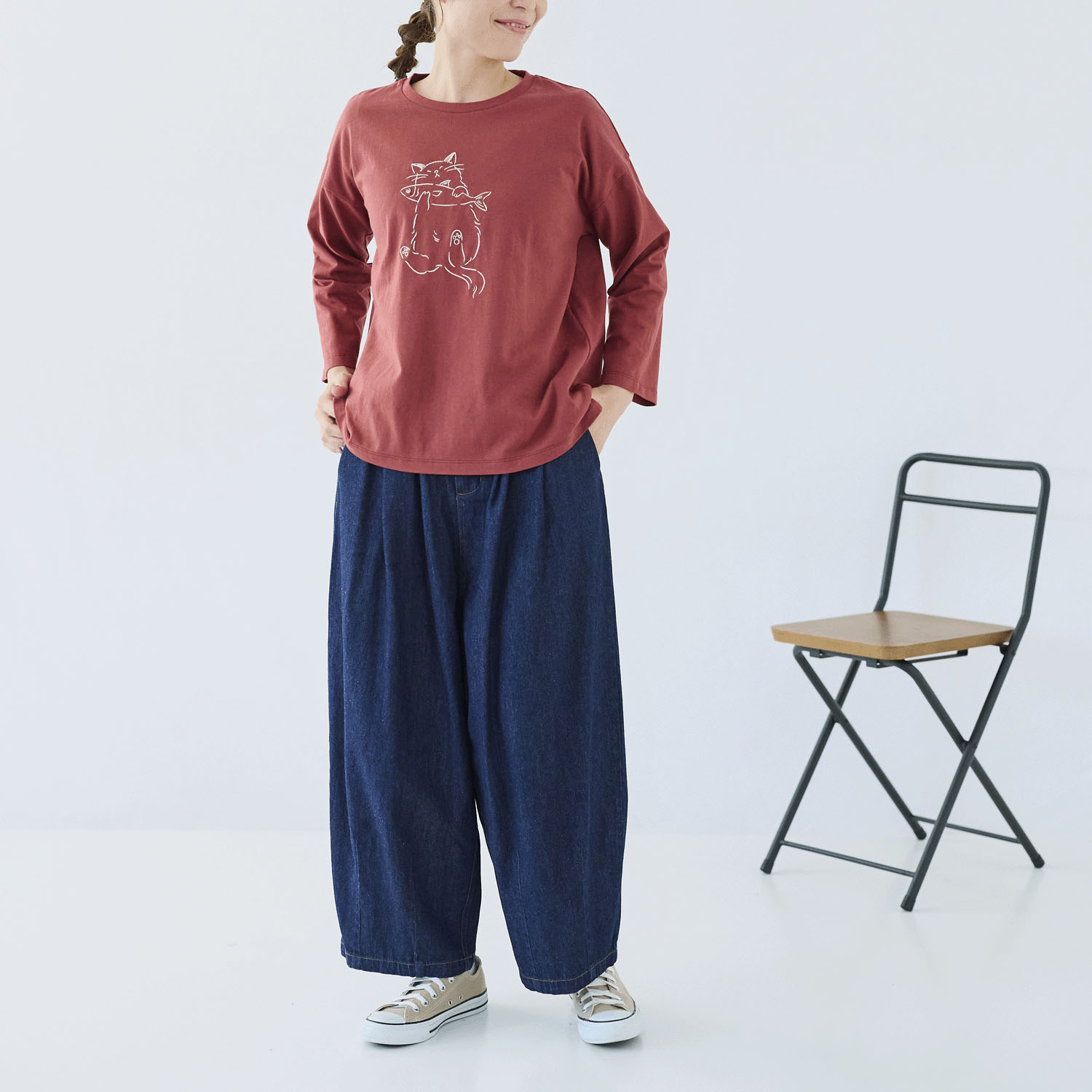 cloudnine ノンノ ネコ刺繍入りカットソー - 画像14