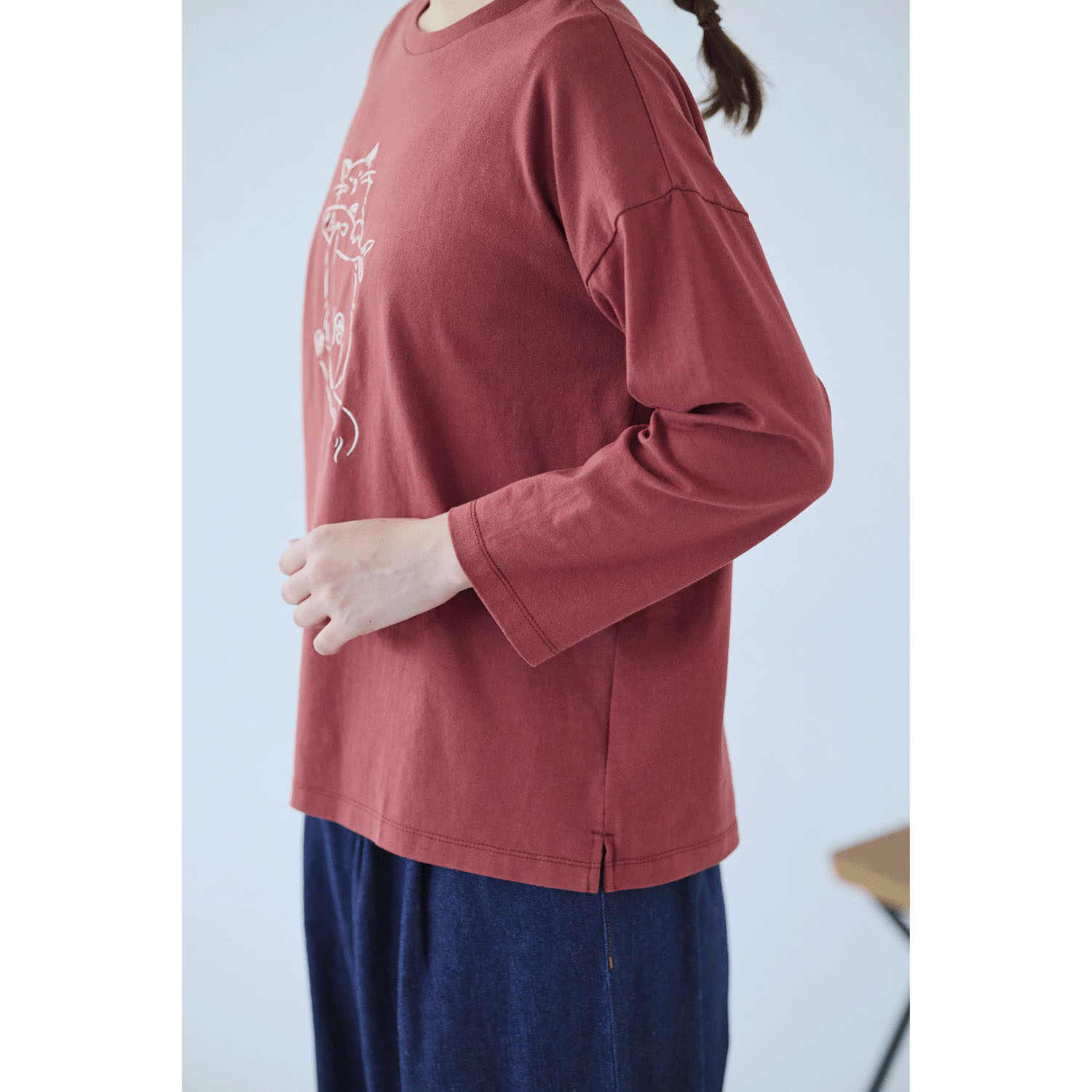 cloudnine ノンノ ネコ刺繍入りカットソー - 画像17