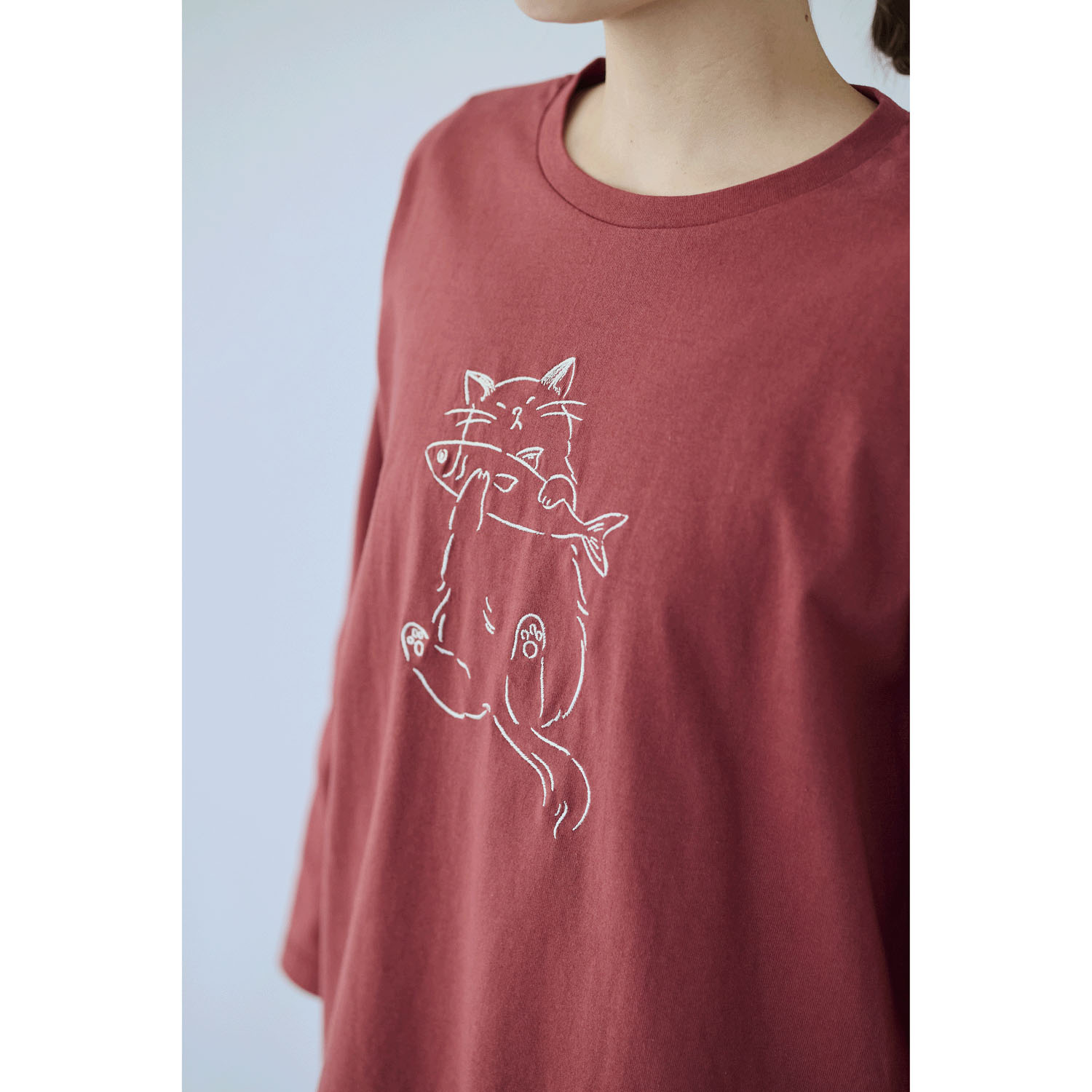 cloudnine ノンノ ネコ刺繍入りカットソー - 画像18