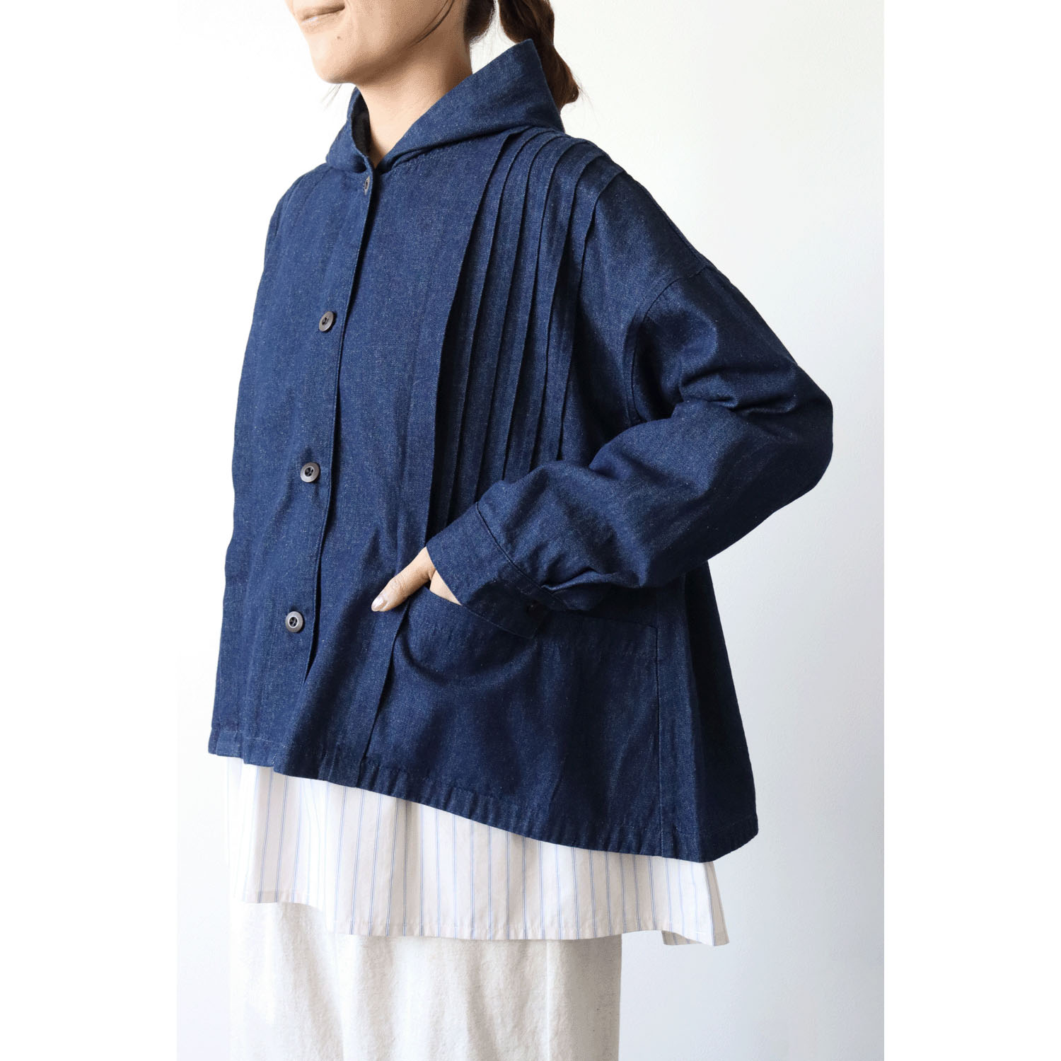 cloudnine ノンノ フード付きデニムショートアウター - 画像12