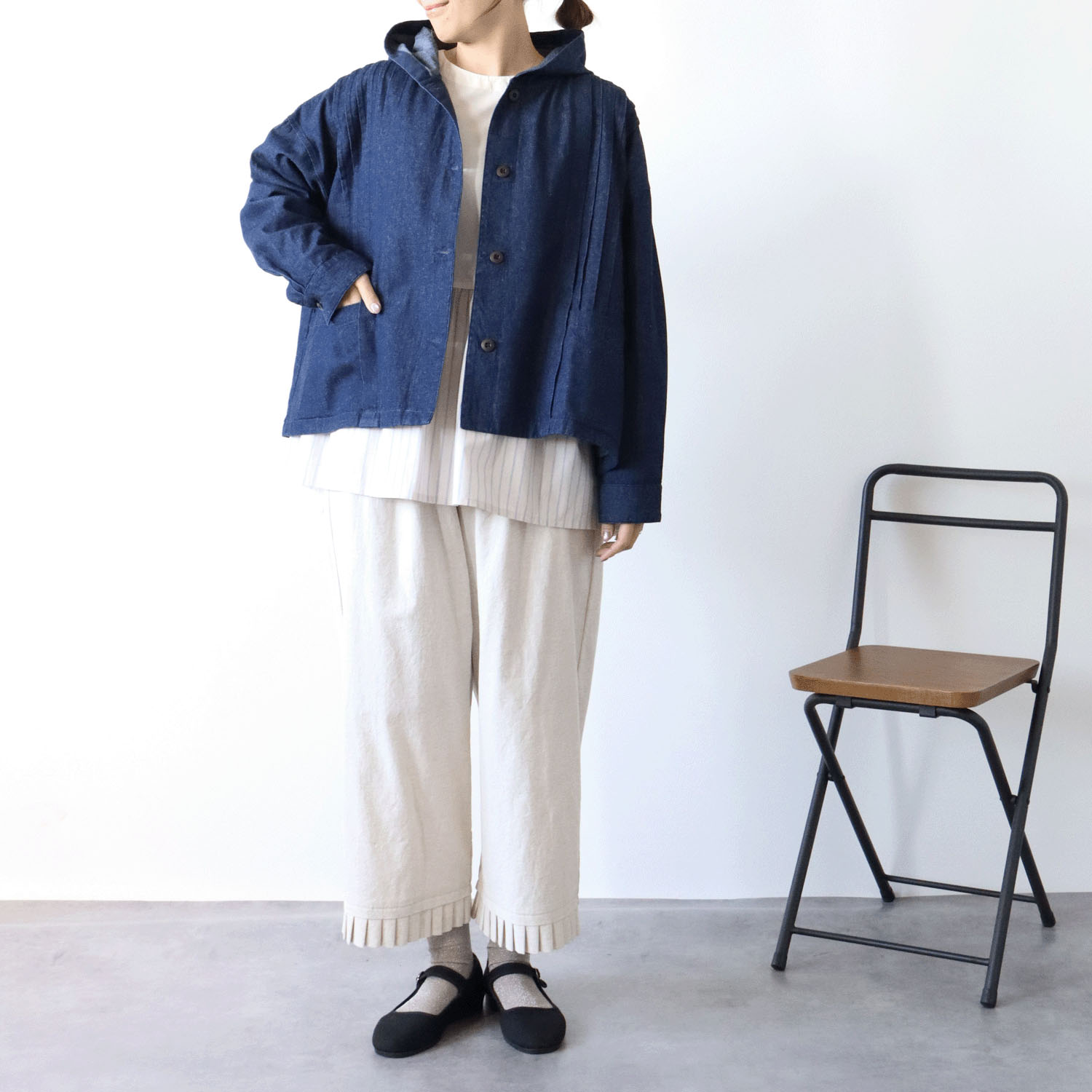 cloudnine ノンノ フード付きデニムショートアウター - 画像15