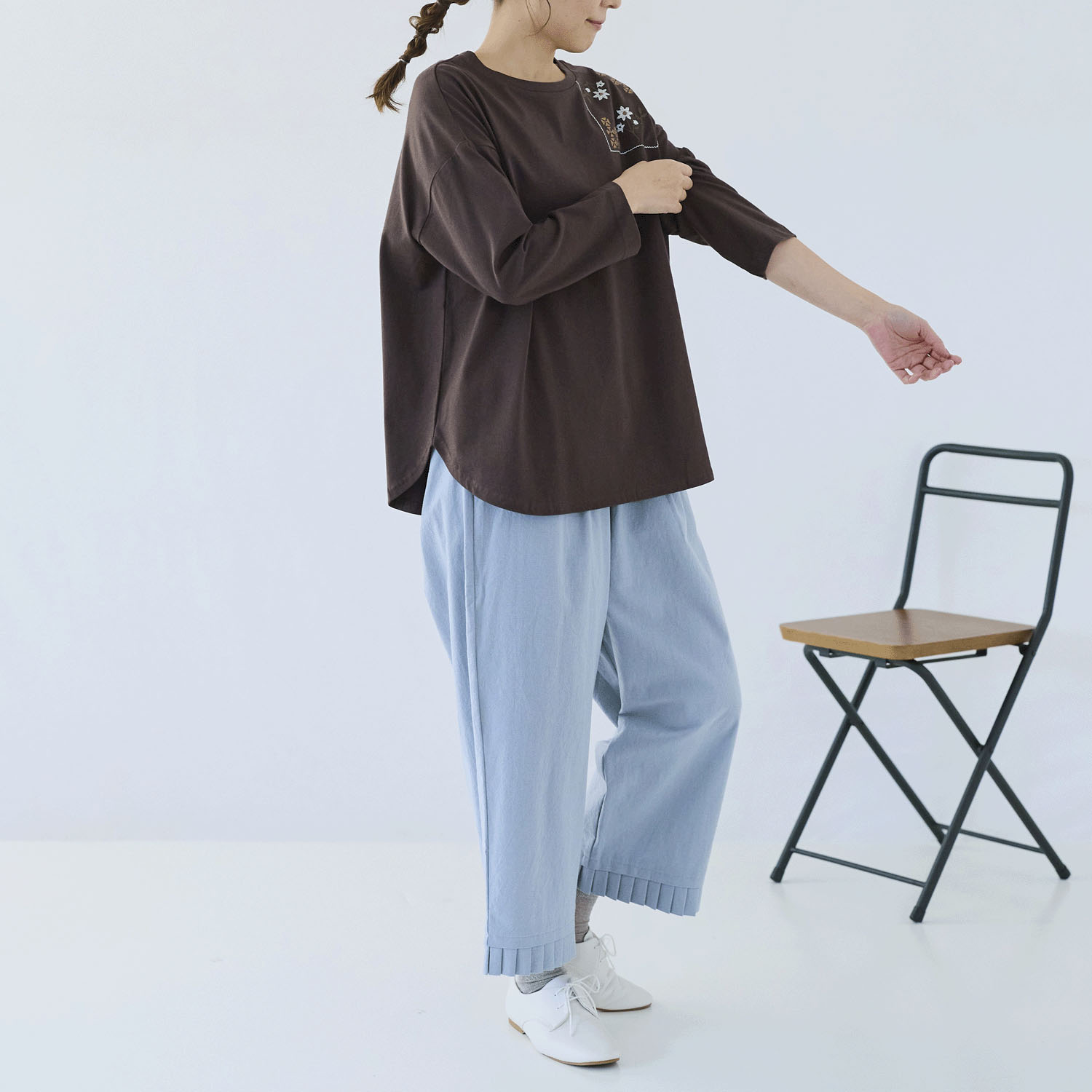 cloudnine ノンノ オーガニックコットン刺繍カットソー - 画像4