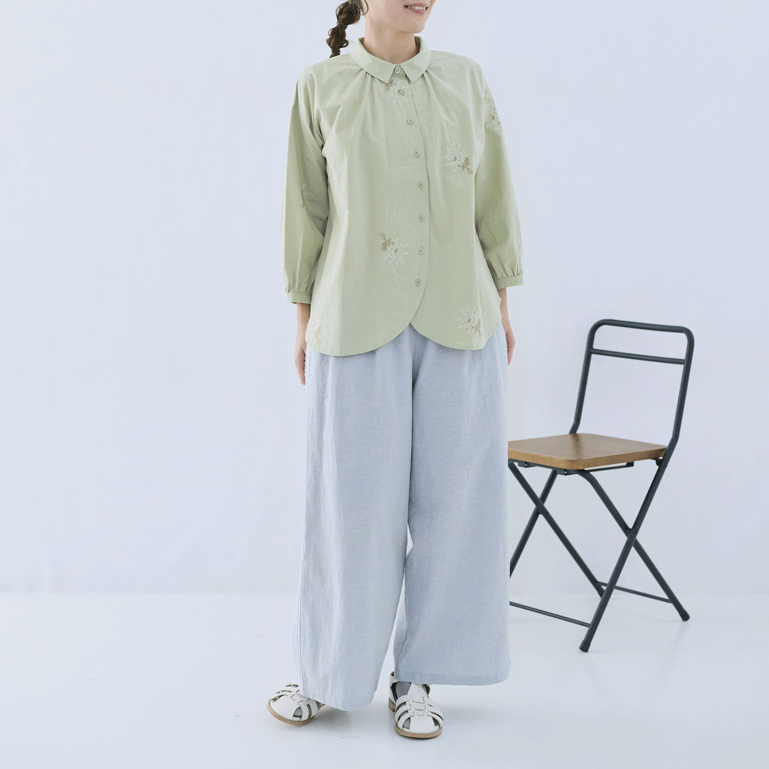 cloudnine ノンノ ミモザ刺繍7分袖ブラウス - 画像7