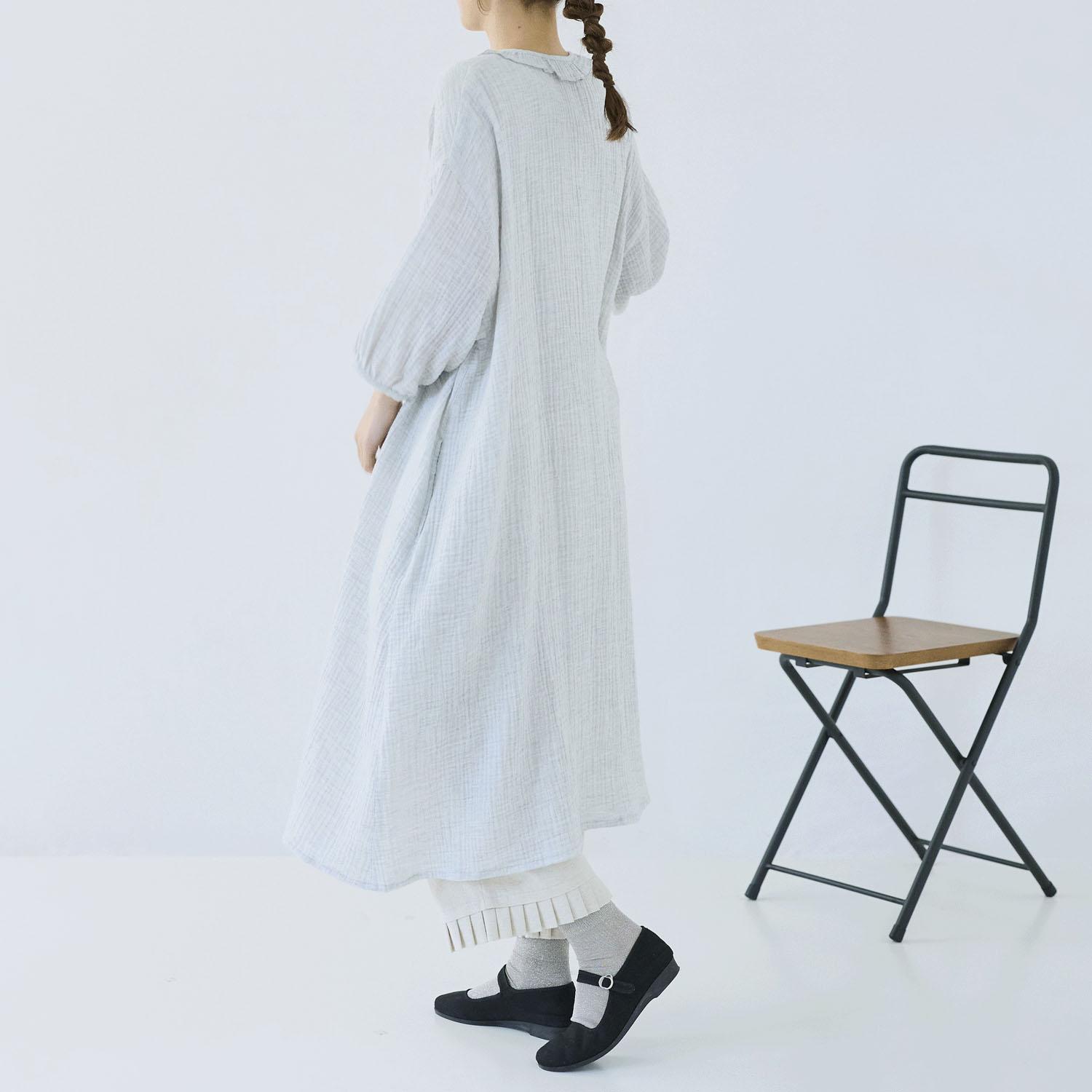 cloudnine ノンノ コットンダブルガーゼ前開きワンピース - 画像3