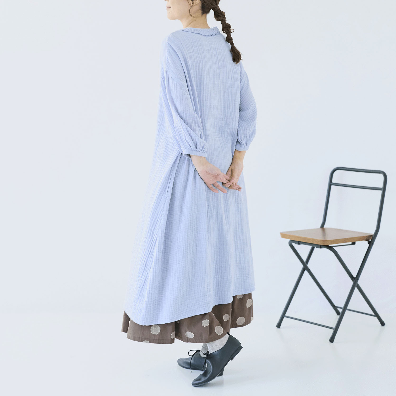 cloudnine ノンノ コットンダブルガーゼ前開きワンピース - 画像6